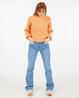 Pull orange à motif ajouré Sora - fin tricot - Sora