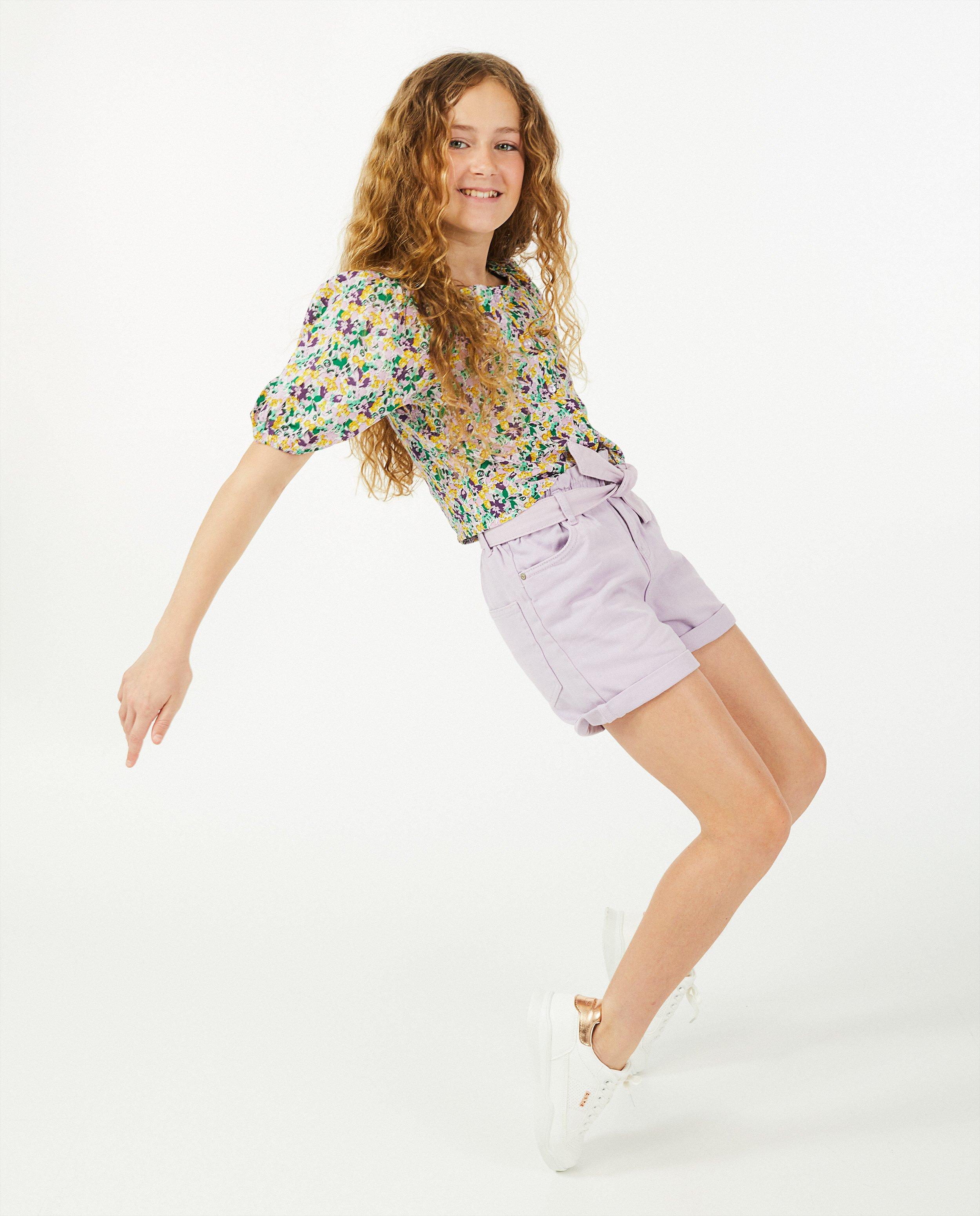 Lila short met knooplint - denim - Fish & Chips