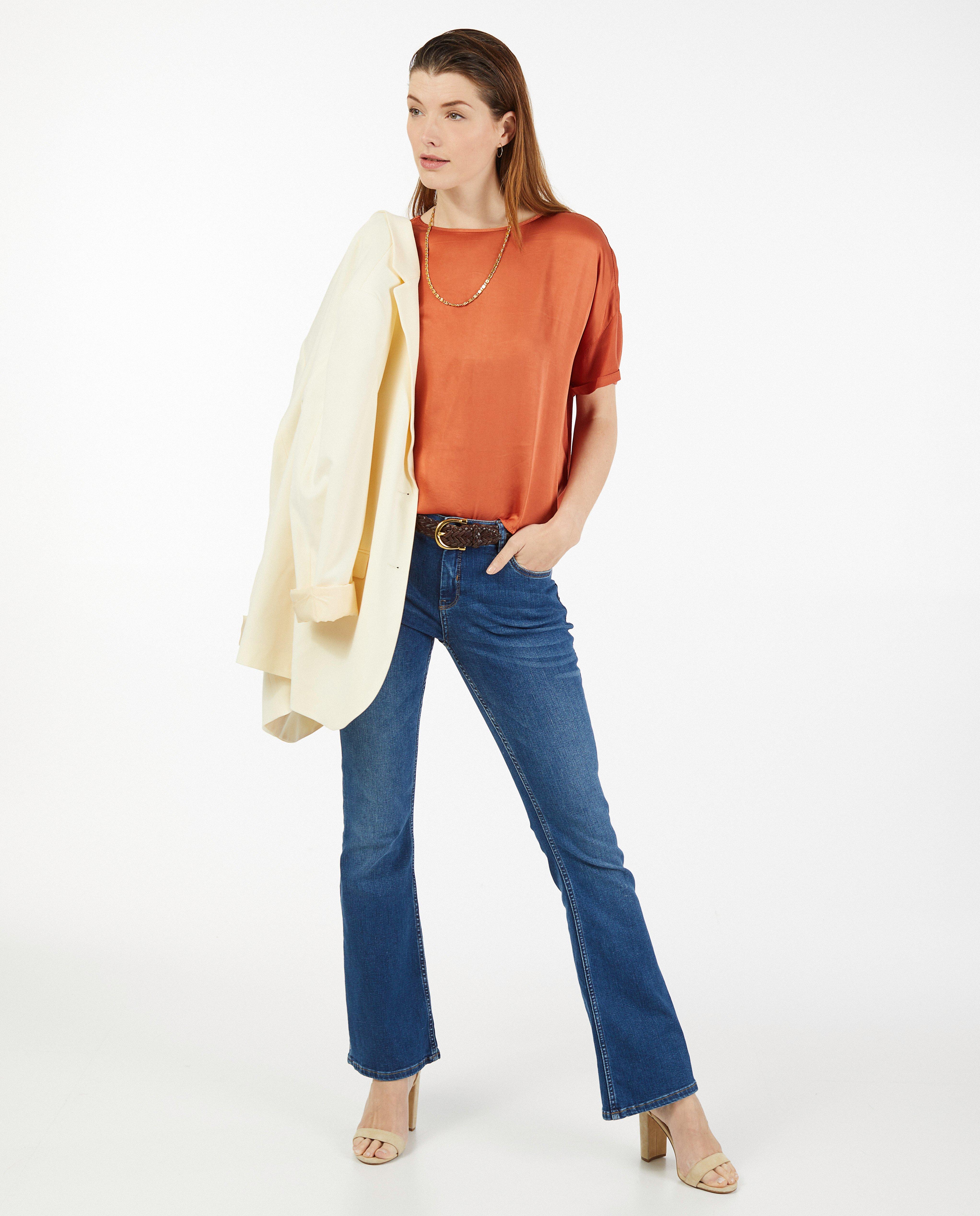 T-shirt brun rouge Ella Italia - satiné - Ella Italia