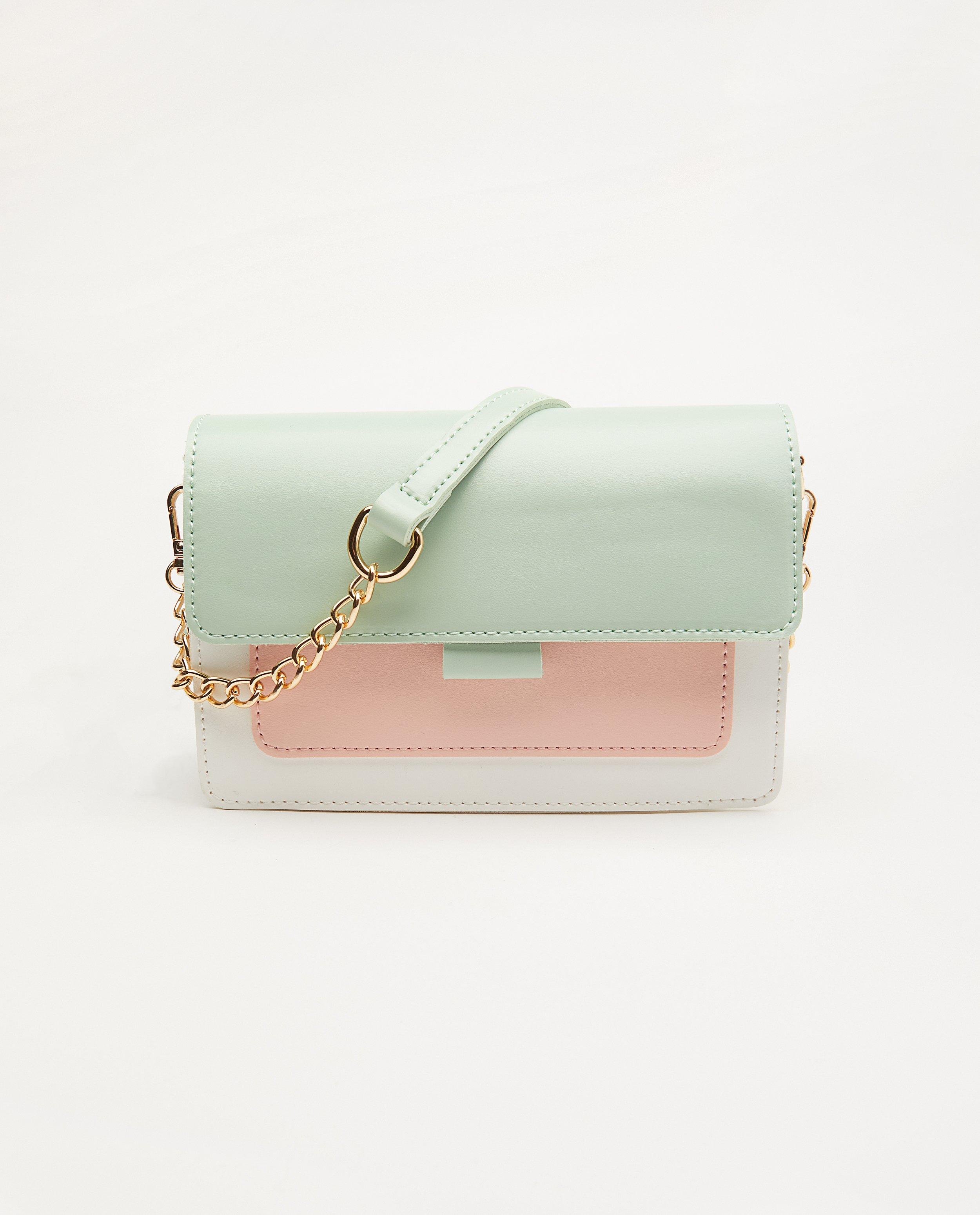 Handtas met pastelkleuren - mintgroen en roze - JBC