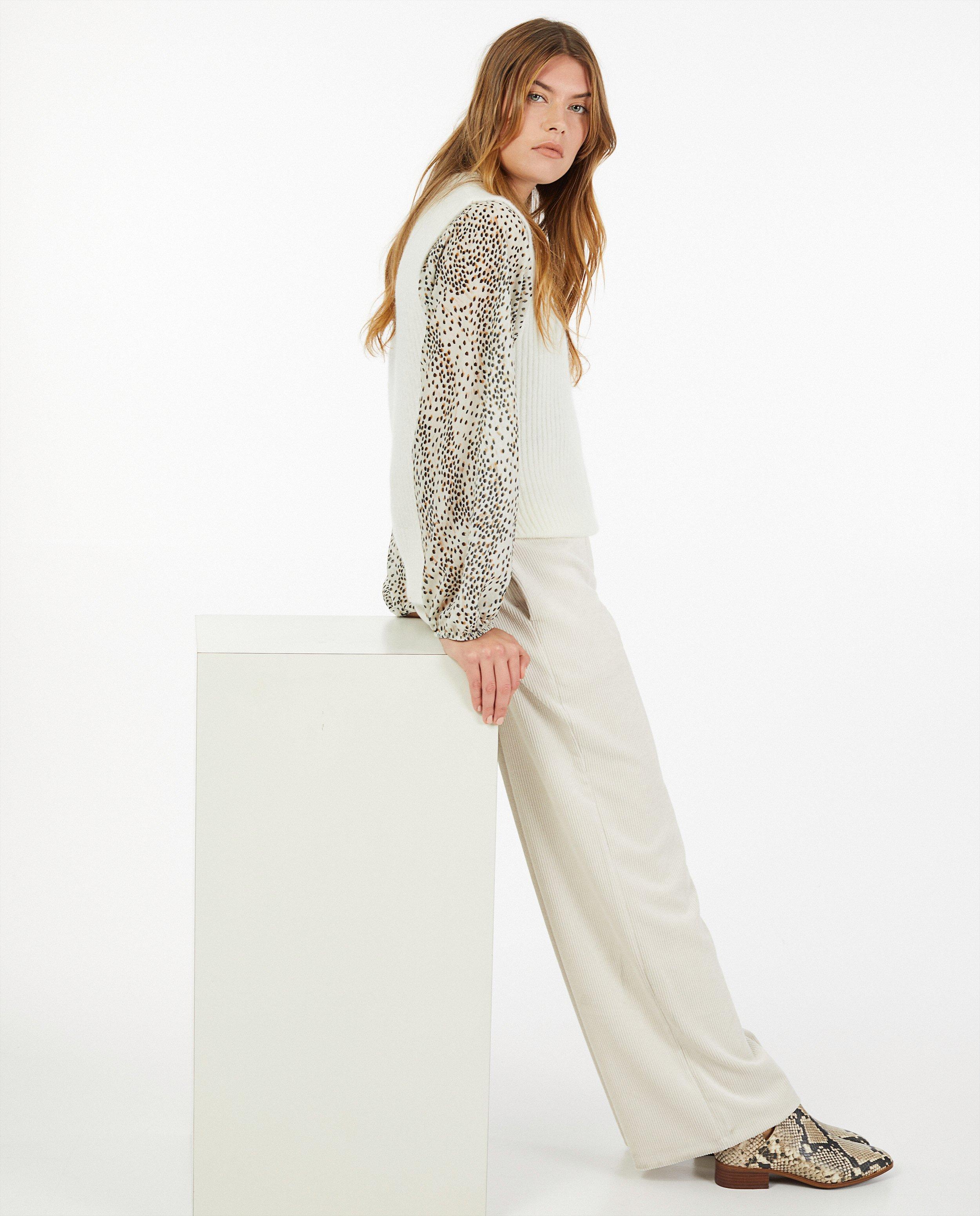 Witte ribfluwelen broek Ella Italia - grove rib - Ella Italia