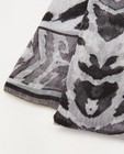 Breigoed - Zwart-grijze sjaal met print