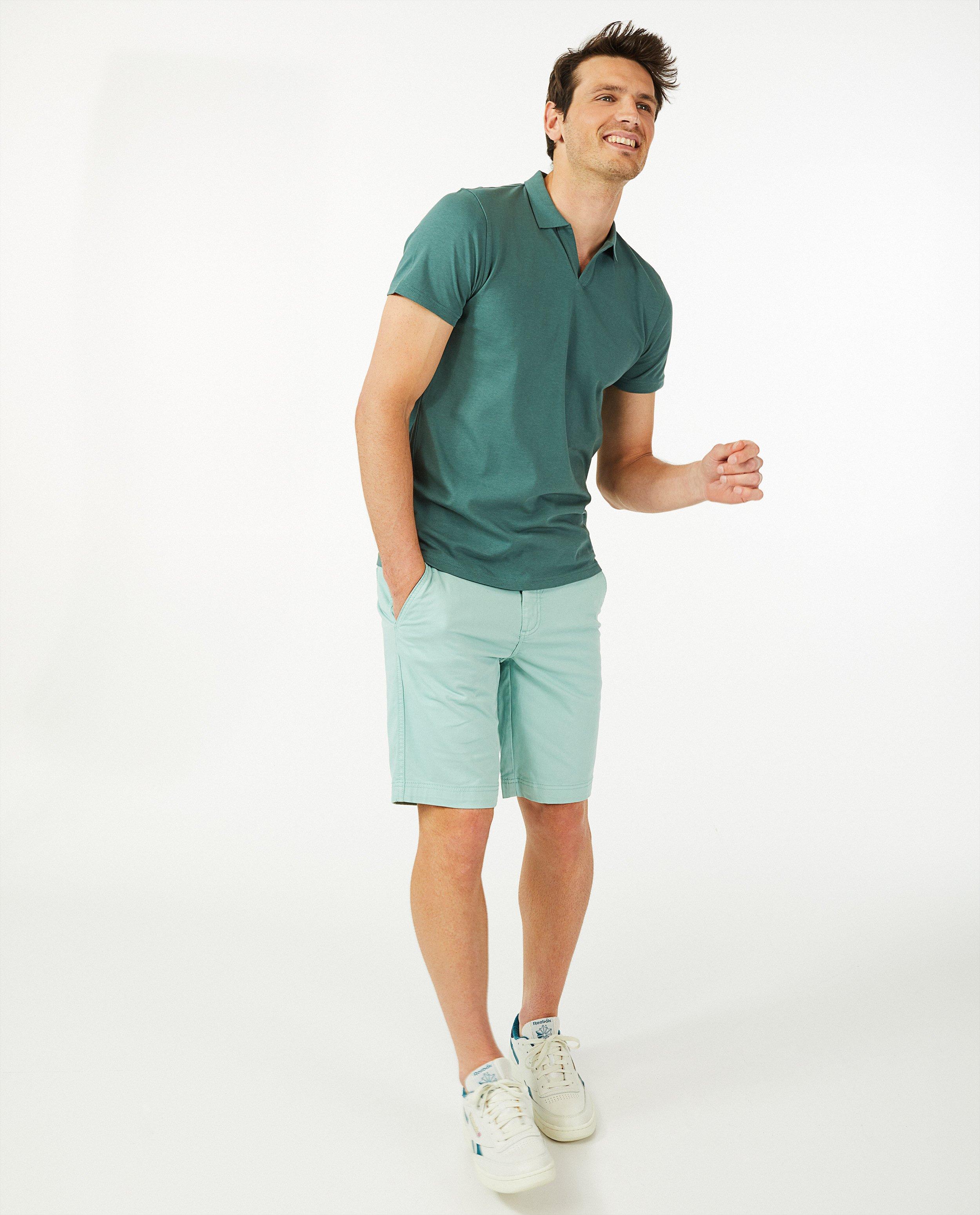 Bermuda en coton avec du stretch - uni - Quarterback
