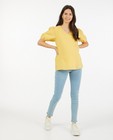 Gele katoenen blouse JoliRonde - met speciale print - Joli Ronde