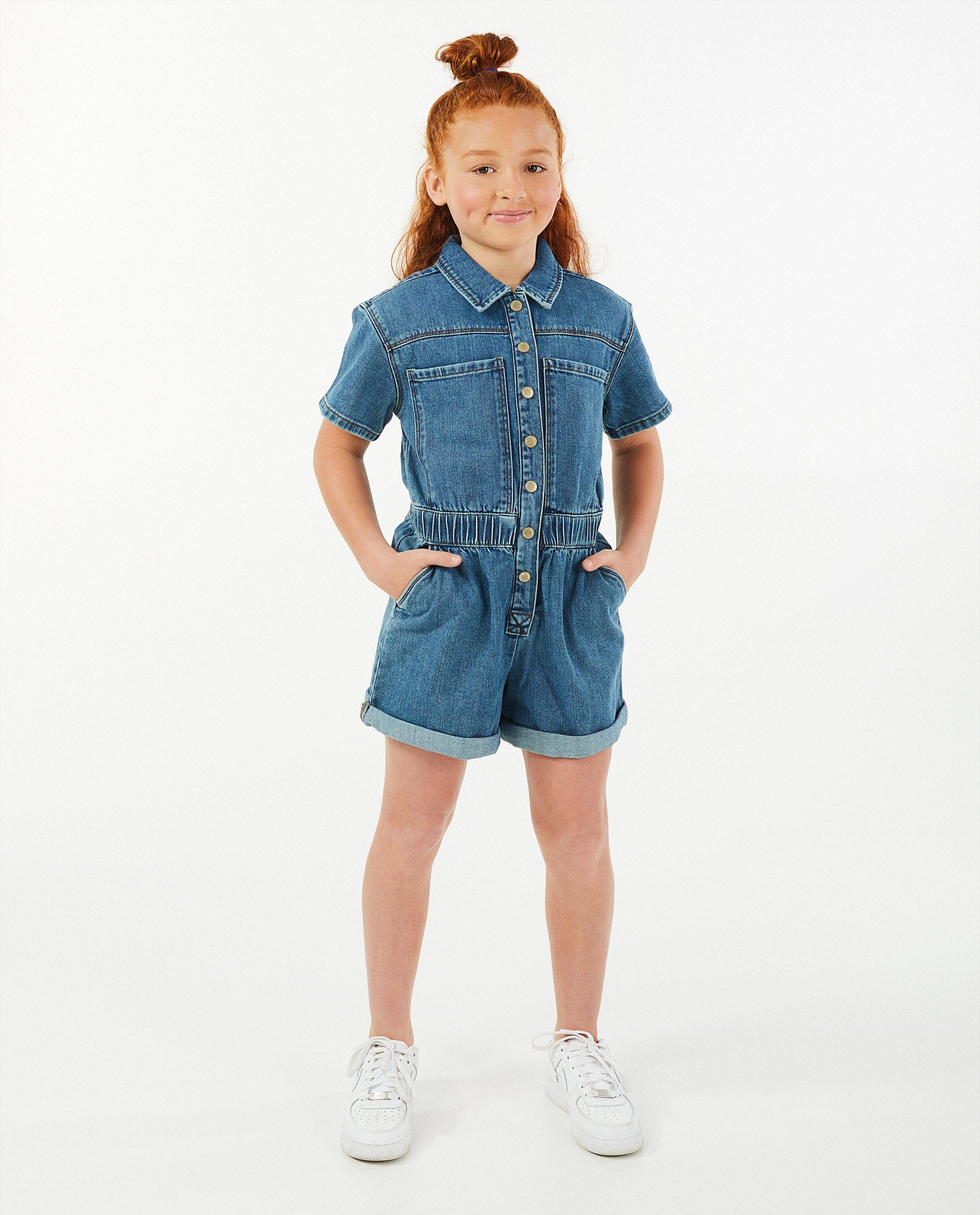 Combinaison courte en denim - avec des boutons-pressions - Fish & Chips