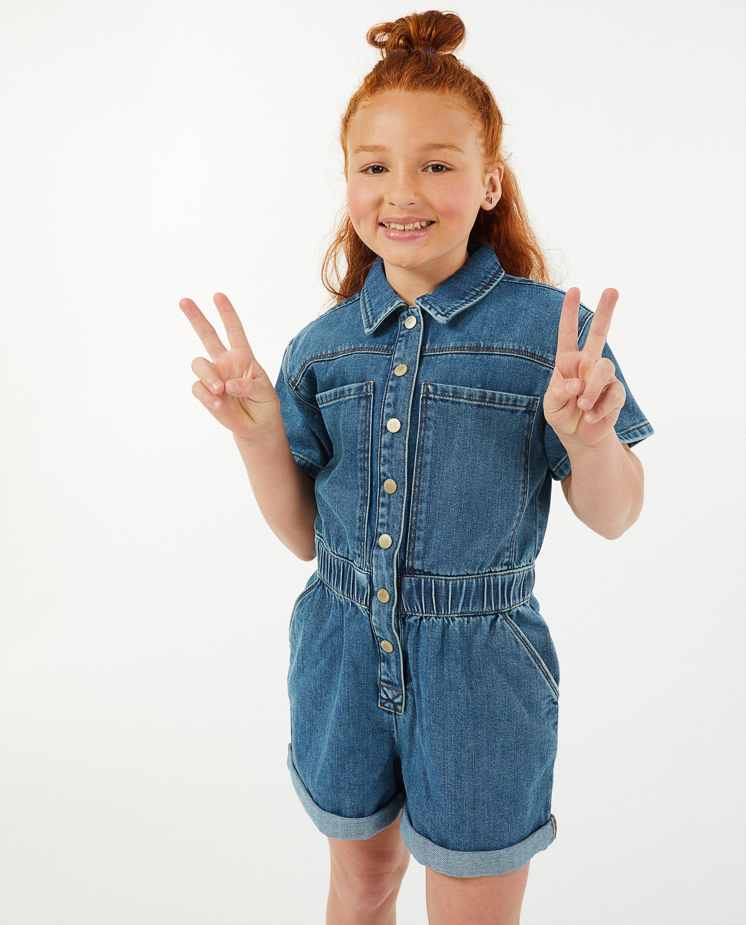 Jeans jumpsuit kort store