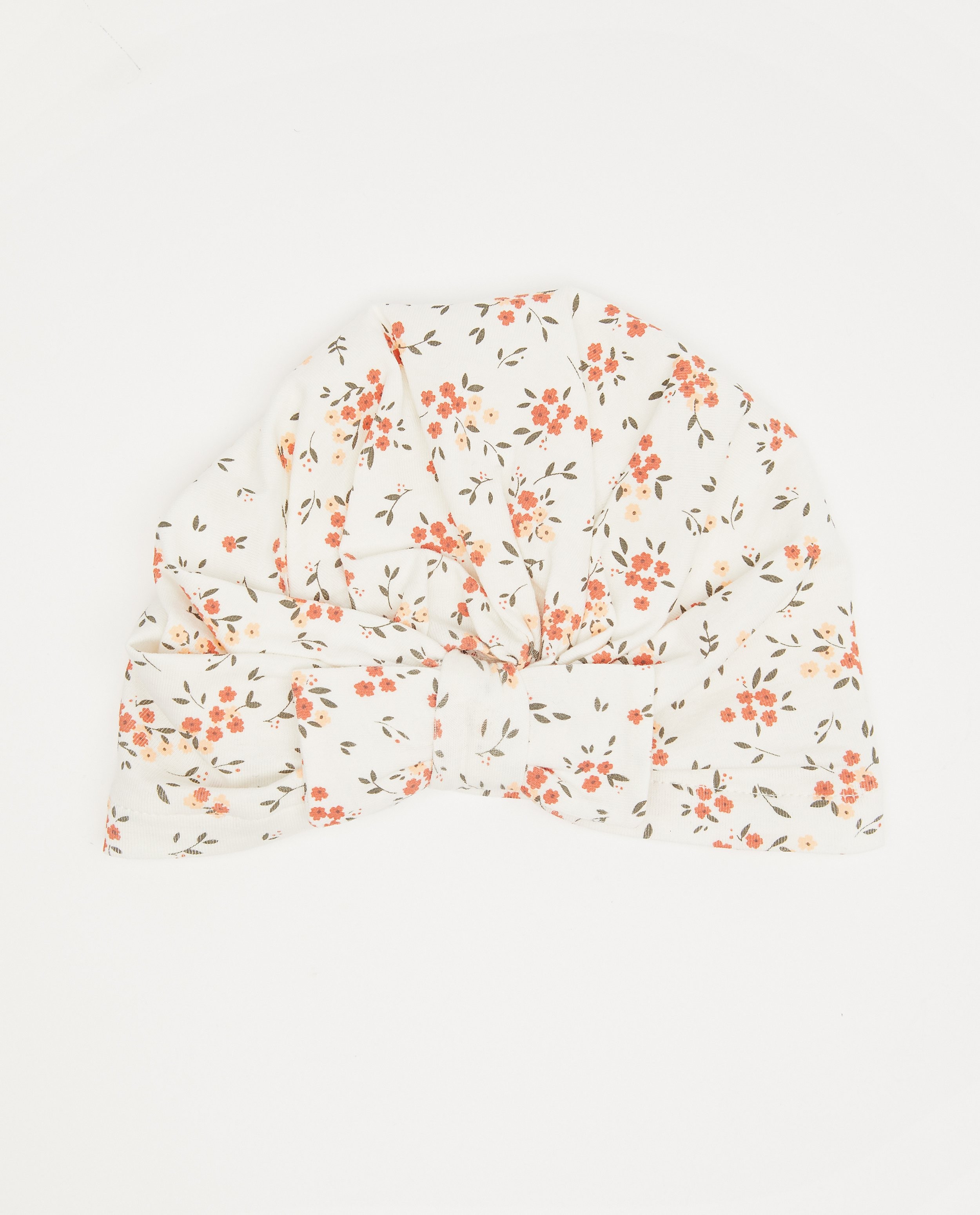 Bonnet blanc à imprimé fleuri - imprimé intégral - Newborn 50-68