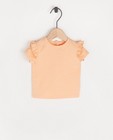 Oranje T-shirt met volants - van biokatoen - Newborn 50-68