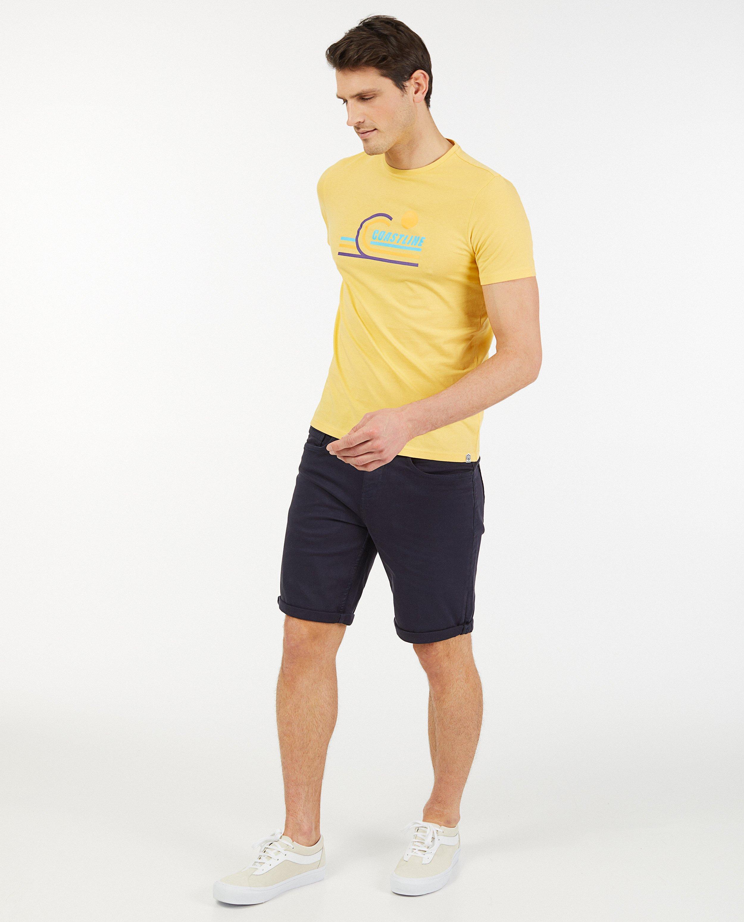 Biokatoenen T-shirt met print - in geel - Quarterback