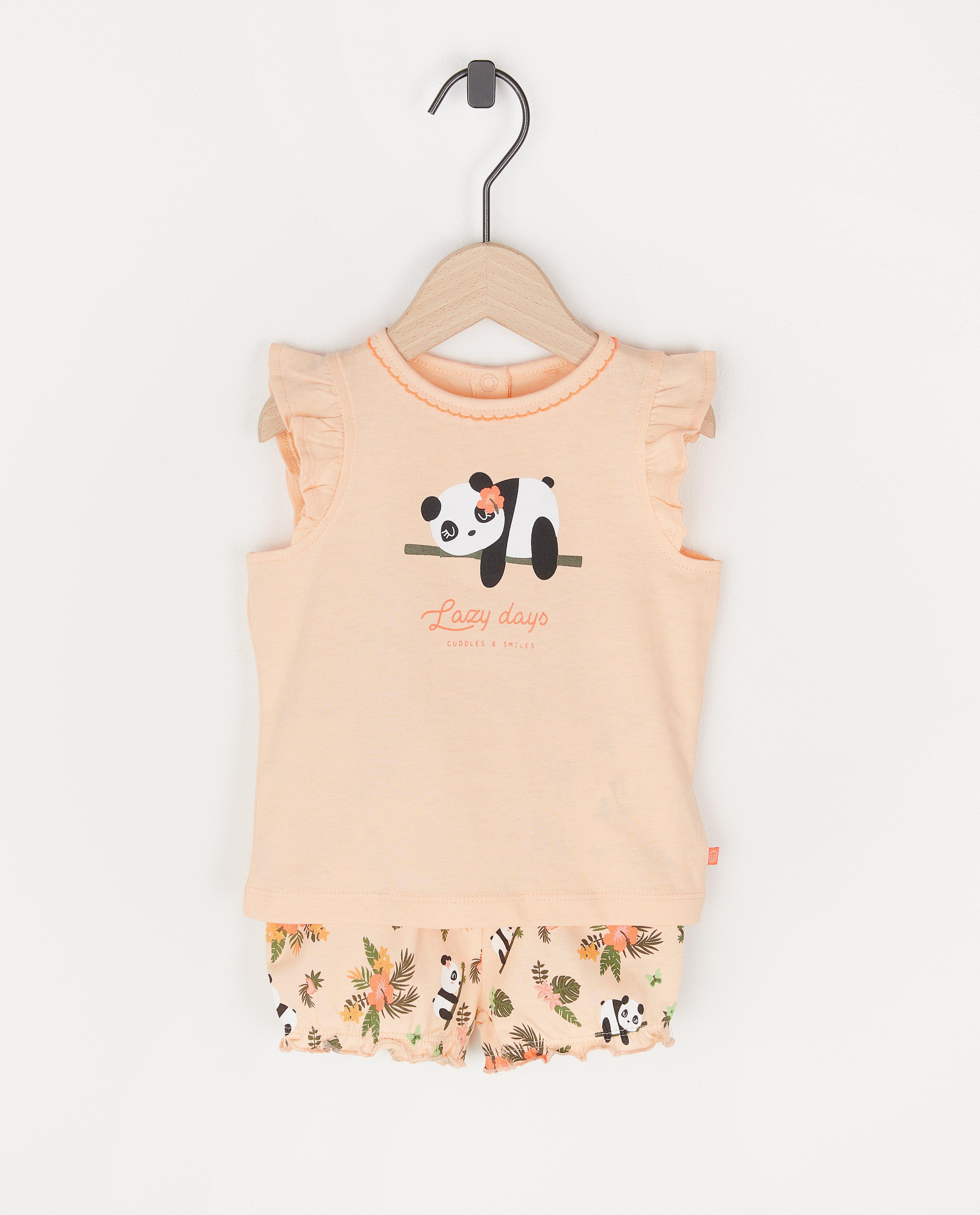 Roze pyjama met print - tweedelig - Cuddles and Smiles