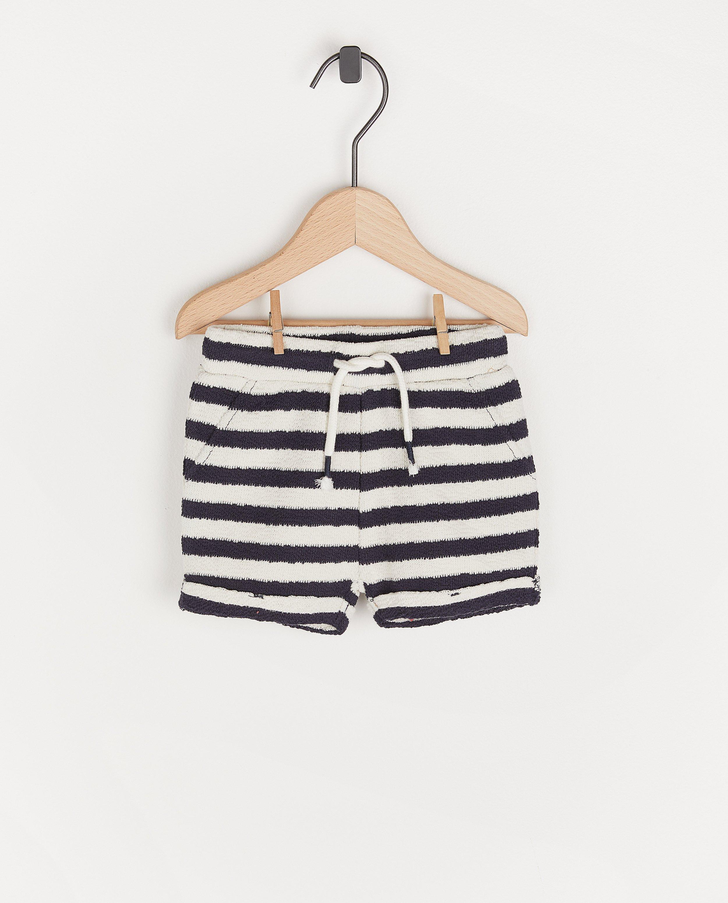 Short blanc à rayures brunes - et structure - Cuddles and Smiles