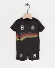 Zwart baby voetbaltenuetje - met drukknoopjes - Cuddles and Smiles