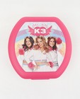 Roze koekendoosje met print K3 - met clipsluiting - K3
