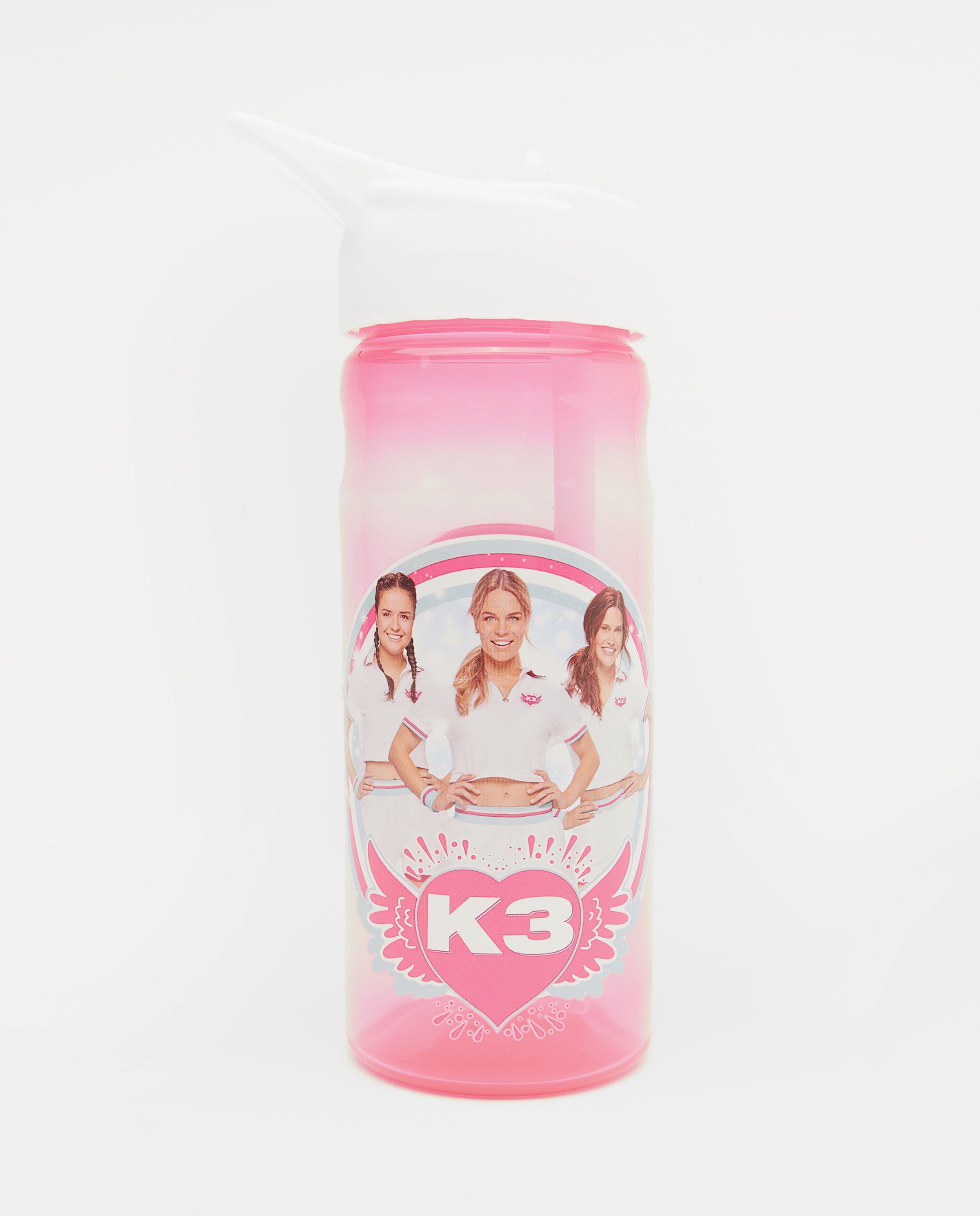Roze drinkbus met print K3 (500ml) - met witte dop - K3