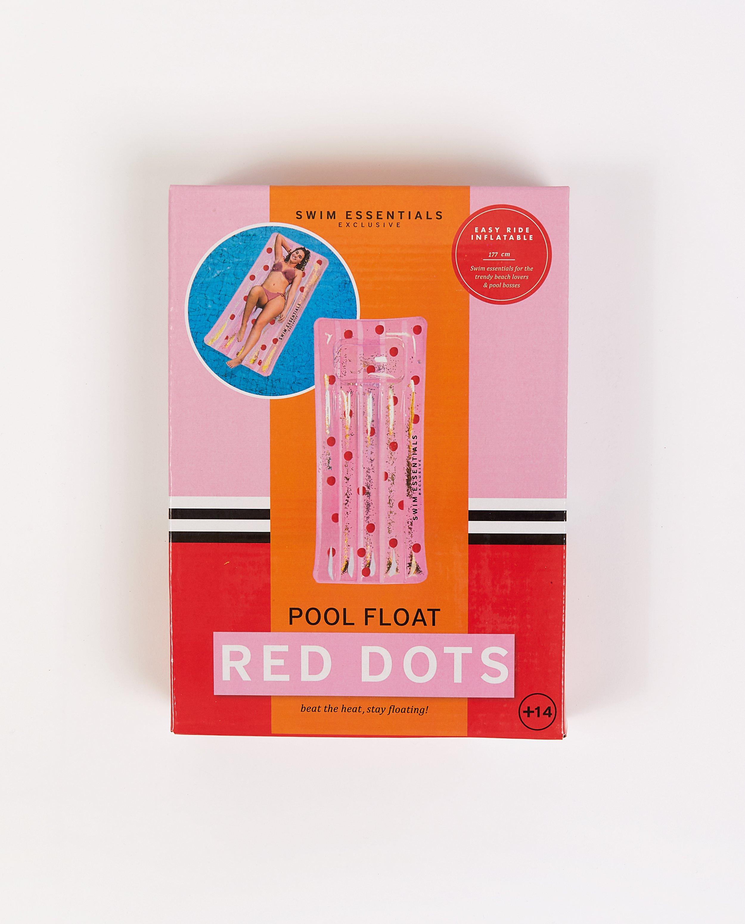 Matelas pneumatique à paillettes - rose à pois rouges - Swes