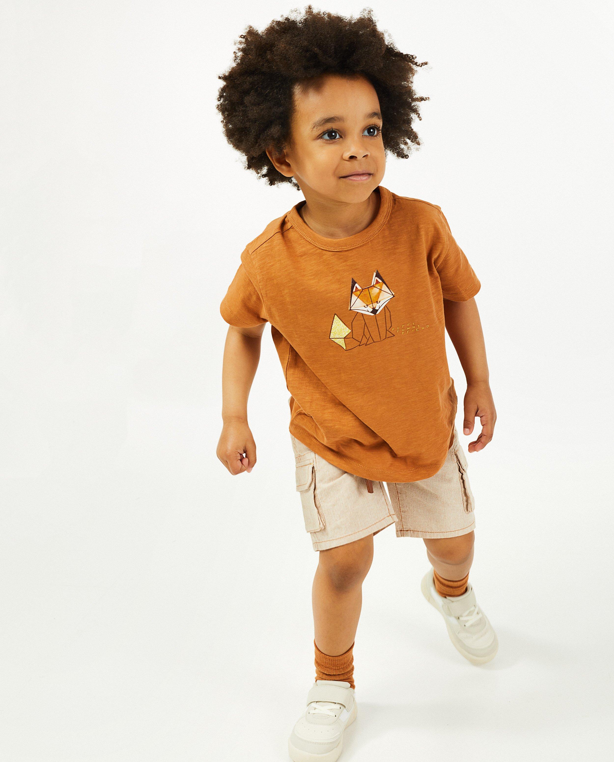 Beige bermuda met strepen Wickie - met klepzakken - Wickie