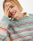 Truien - Gebreide trui met ajour en kleur