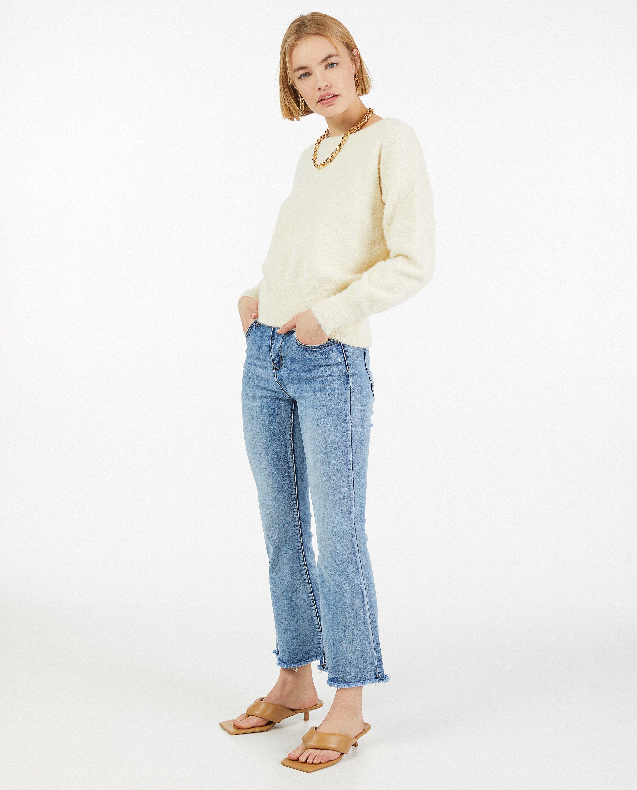 Witte jeans met rafels Ella Italia - stretch - Ella Italia