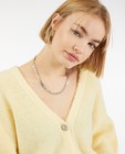 Cardigan jaune avec des boutons décoratifs - fin tricot - Ella Italia