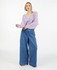 Cardigan lilas avec des boutons décoratifs - fin tricot - Ella Italia