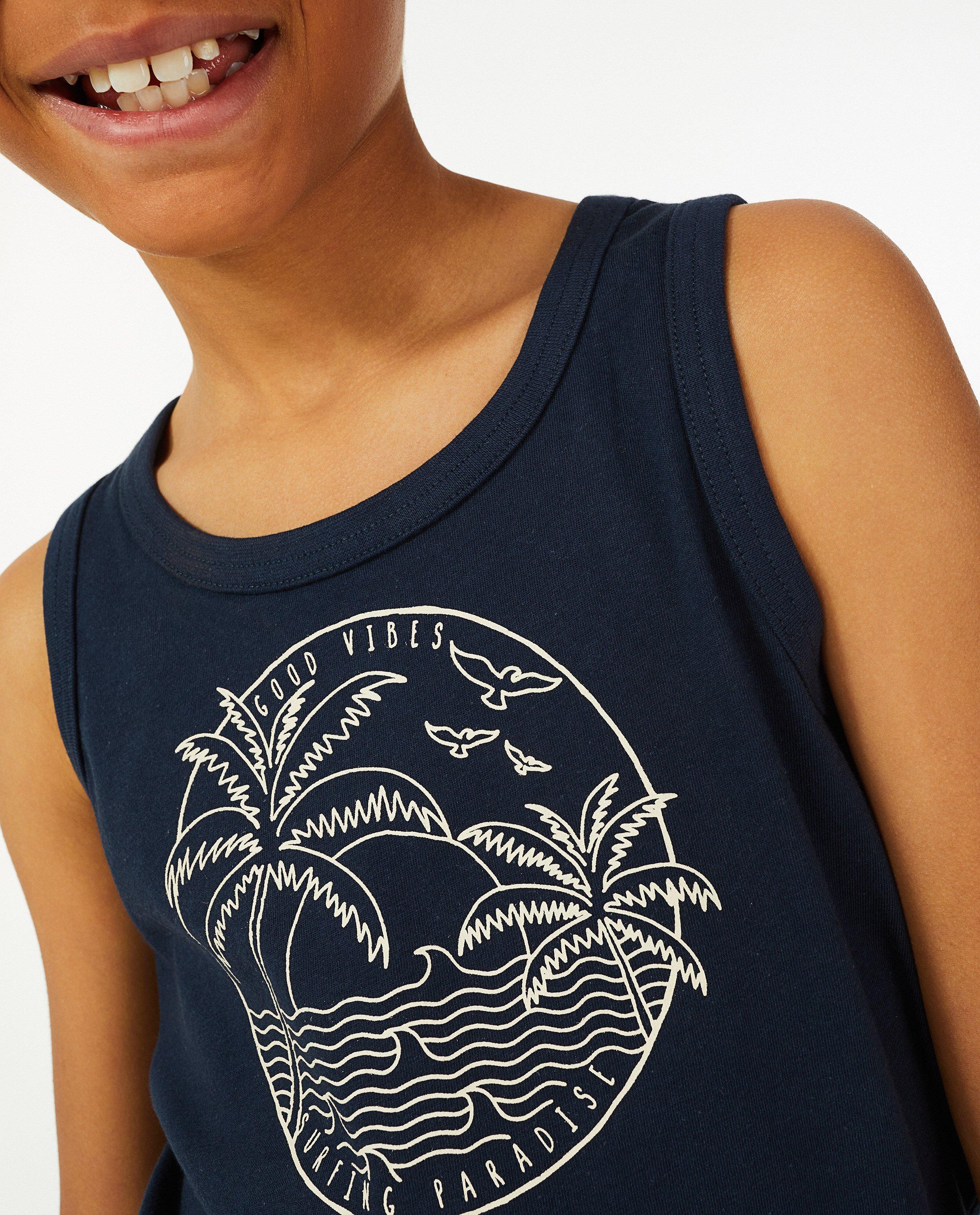 T-shirts - Groene tanktop met print BESTies