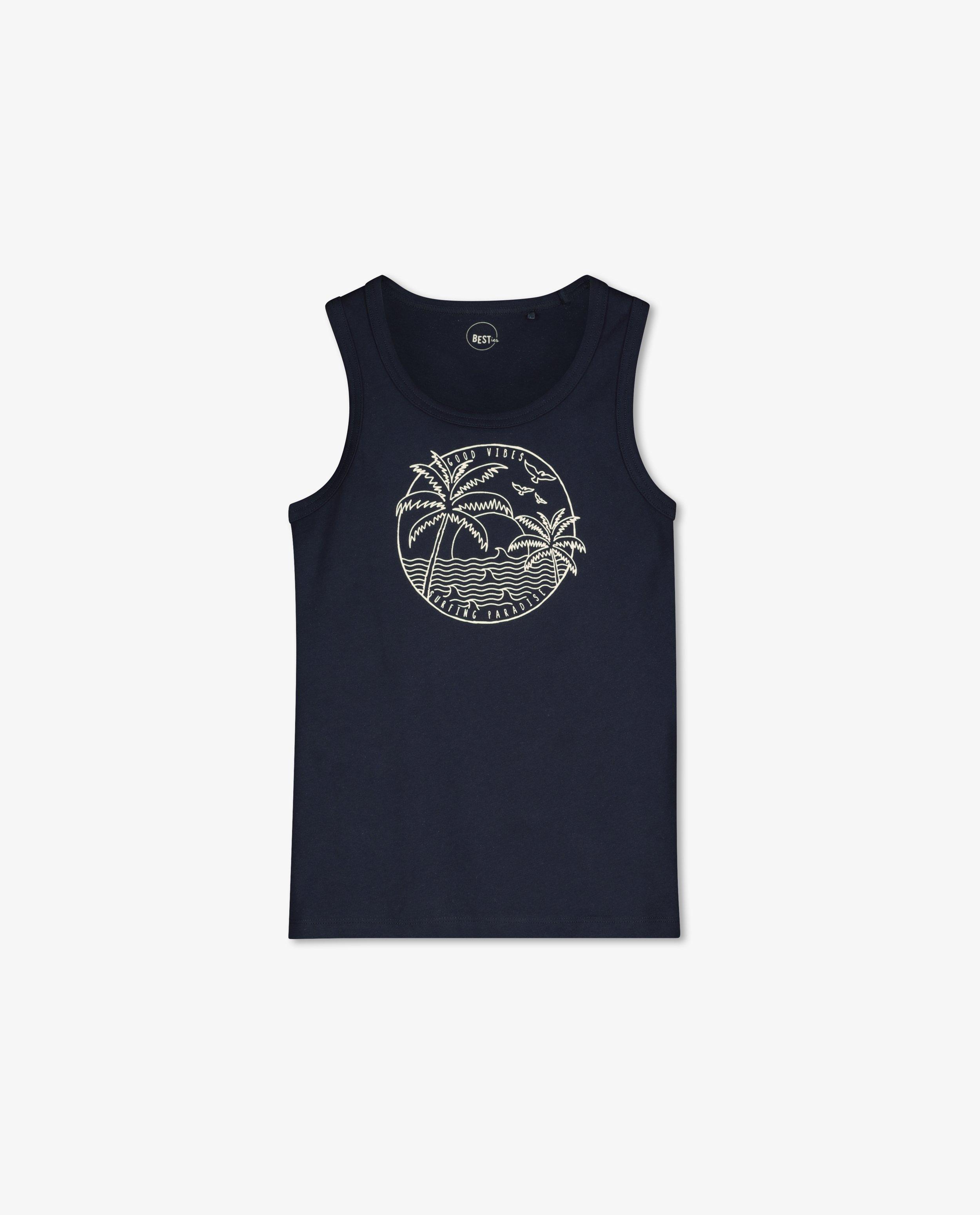 T-shirts - Groene tanktop met print BESTies