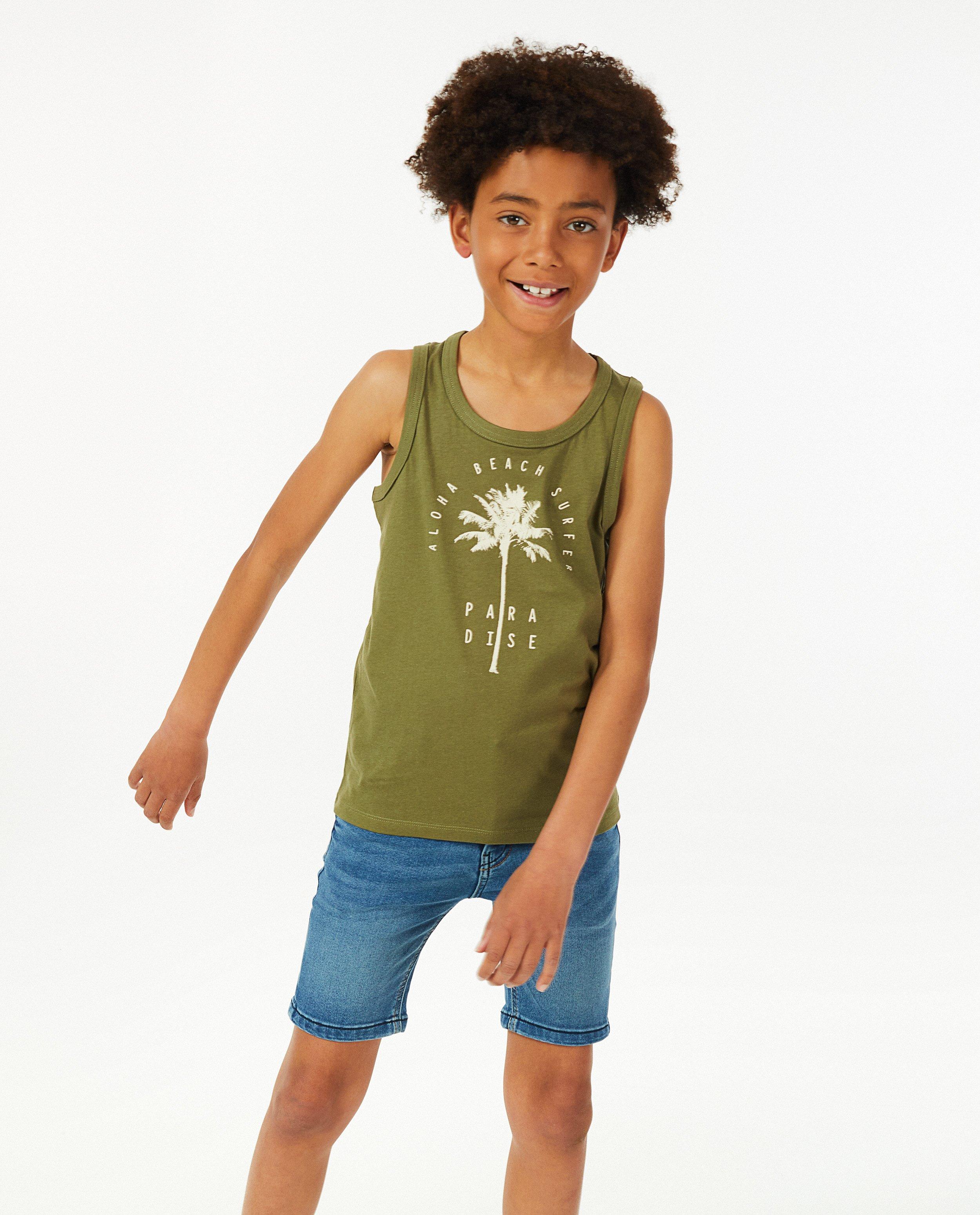 T-shirts - Groene tanktop met print BESTies
