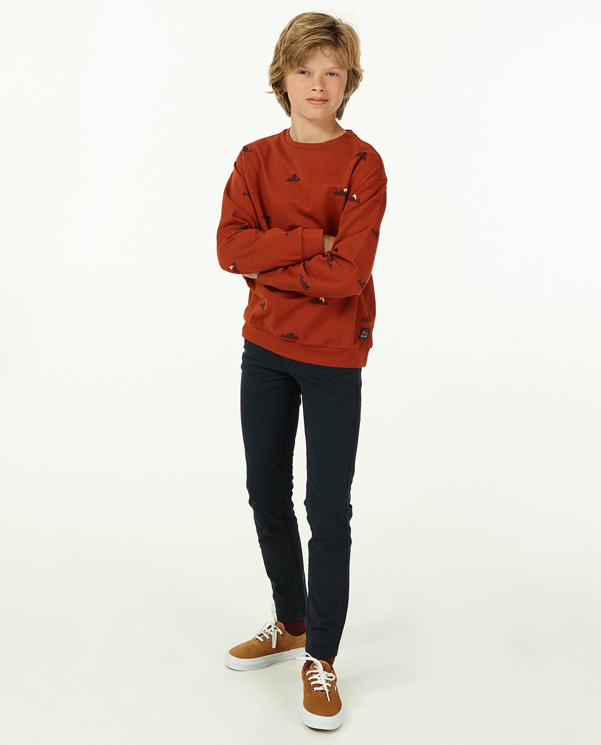 Roodbruine chino, 9 -15 jaar - stretch - Fish & Chips