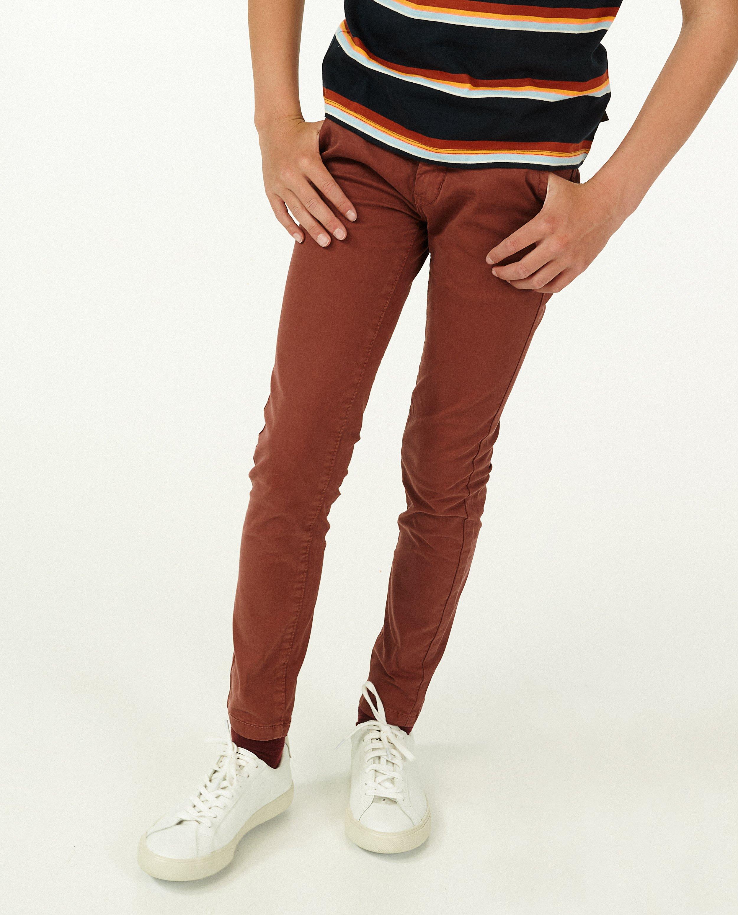 Pantalons - Chino brun rouge, 9-15 ans