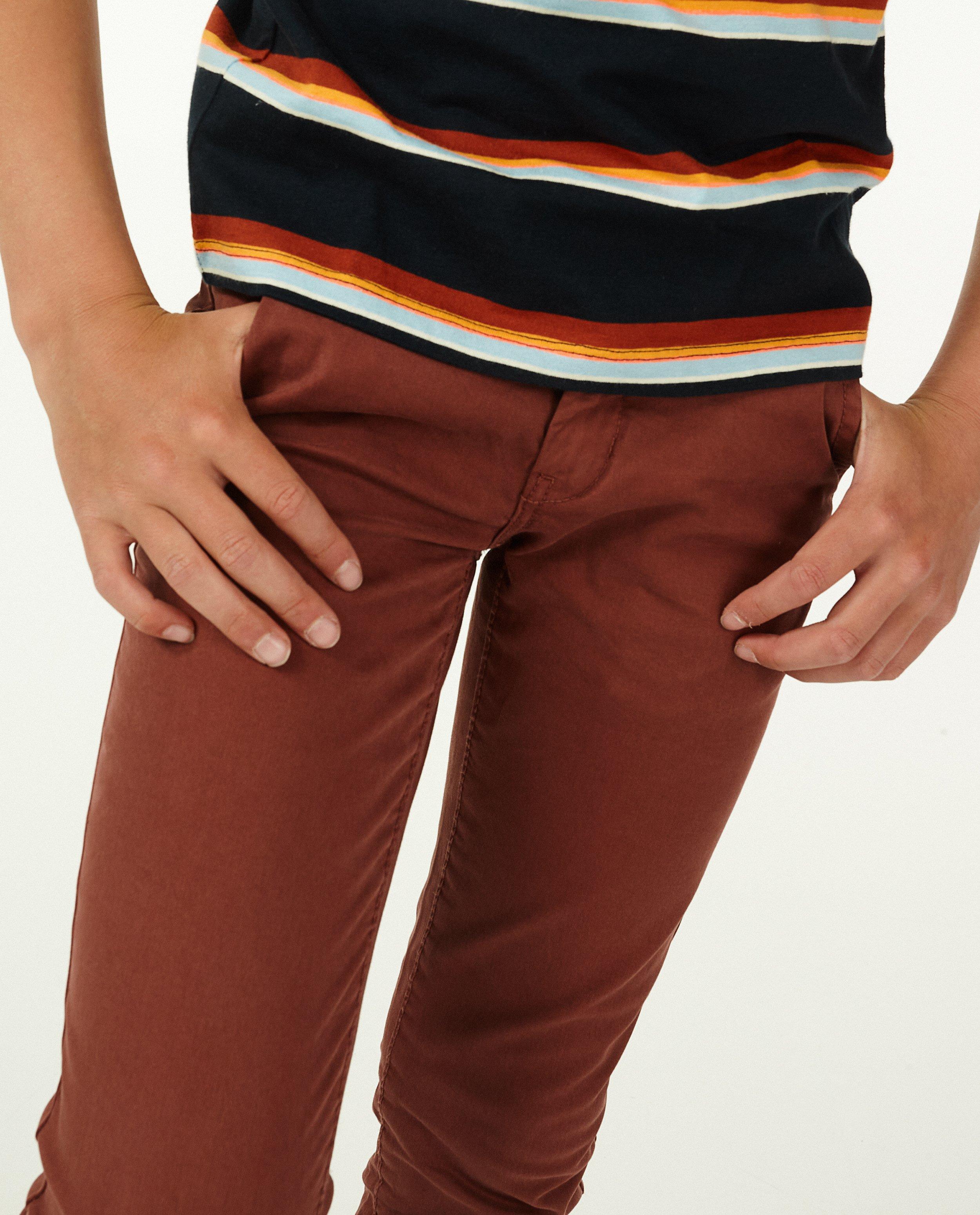 Pantalons - Chino brun rouge, 9-15 ans