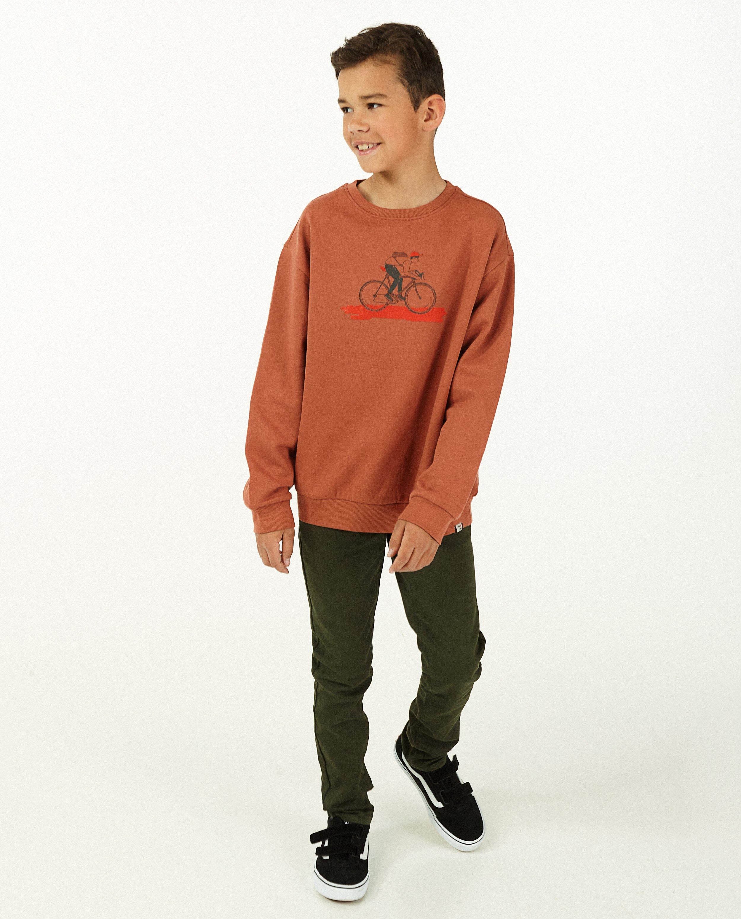 Skinny van organic sweat denim, 9-15 jaar  - Joey - Fish & Chips