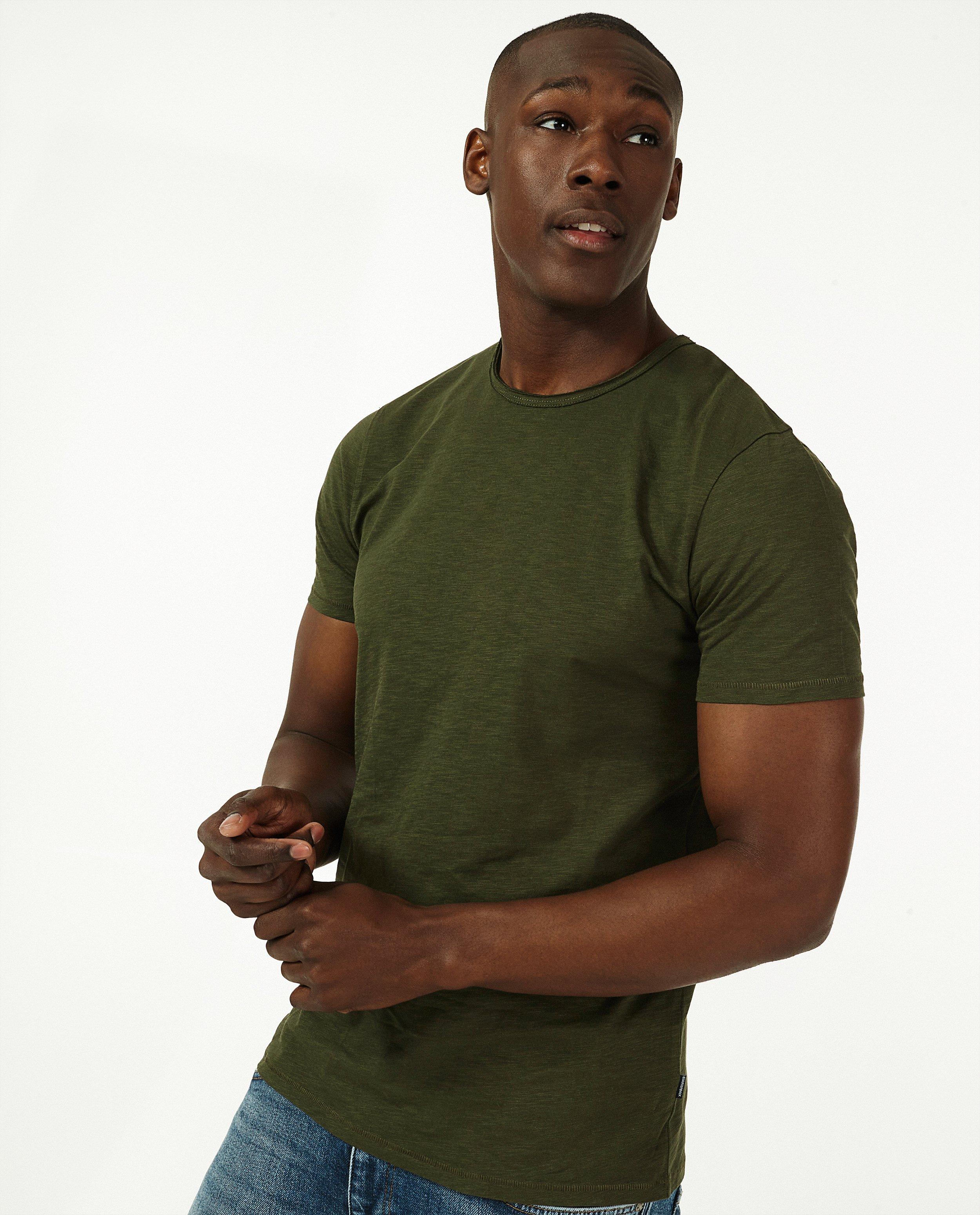 T-shirt vert en coton bio vert - uni - Quarterback