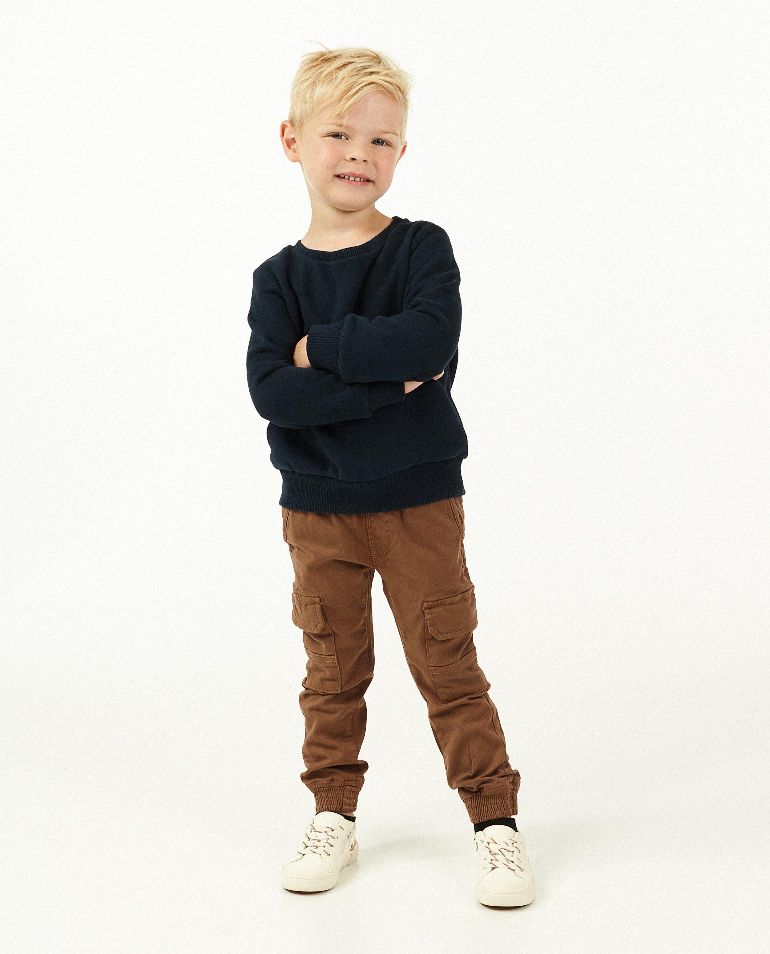 Pantalon cargo brun, 2-7 ans - avec des smocks - Kidz Nation