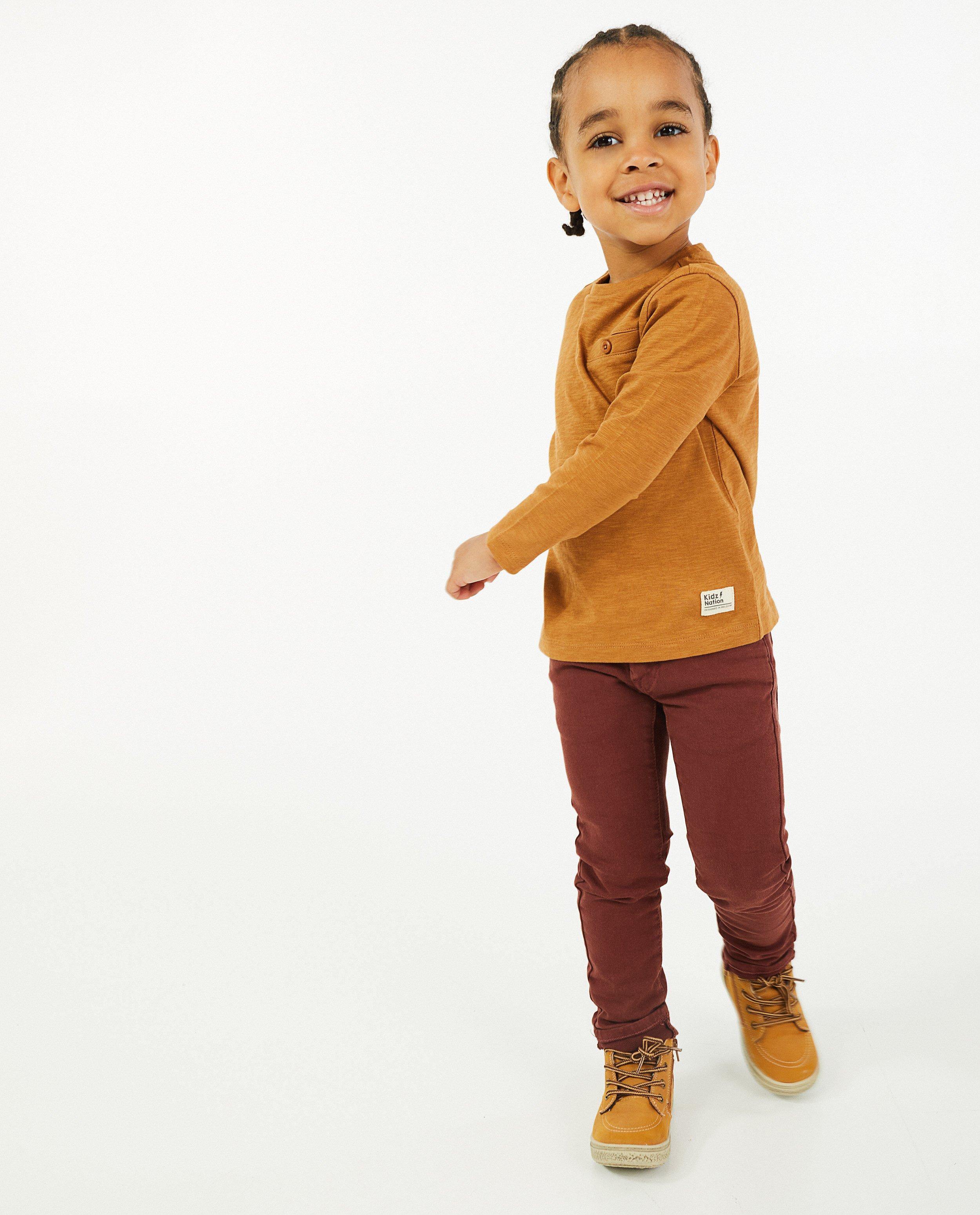 Skinny Joey en sweat denim, 2-8 ans - vert - Kidz Nation