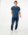 T-shirt en coton bio à rayures - à la poitrine - Quarterback
