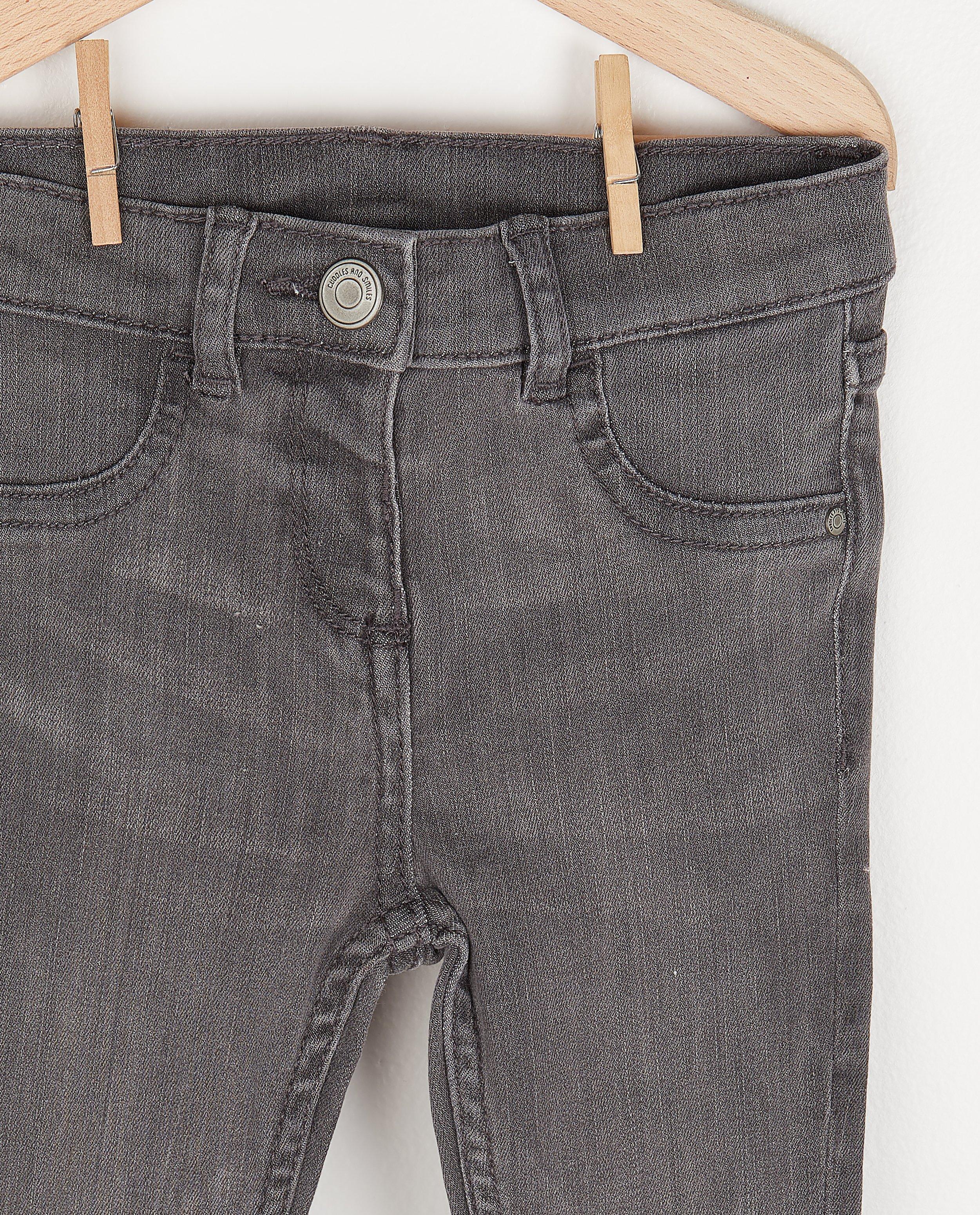 Jeans - Donkergrijze jeansbroek voor baby's