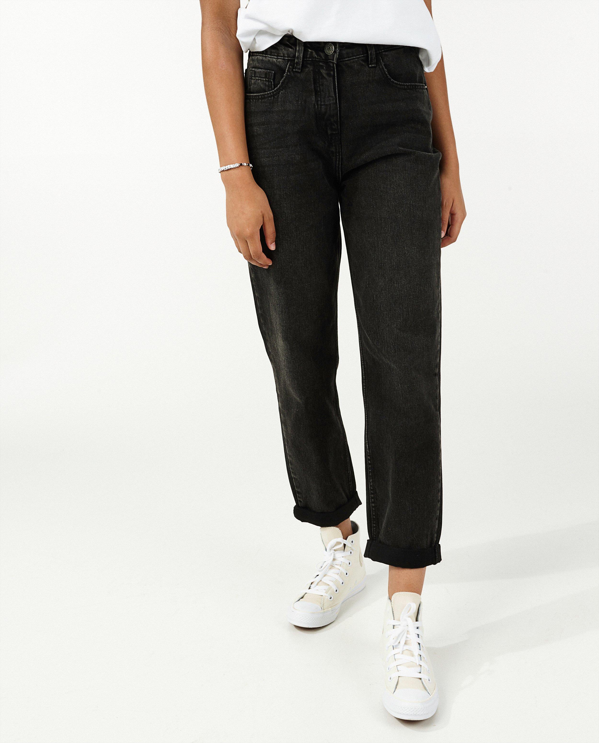 Jeans - Verwassen zwarte mom jeans Renee 