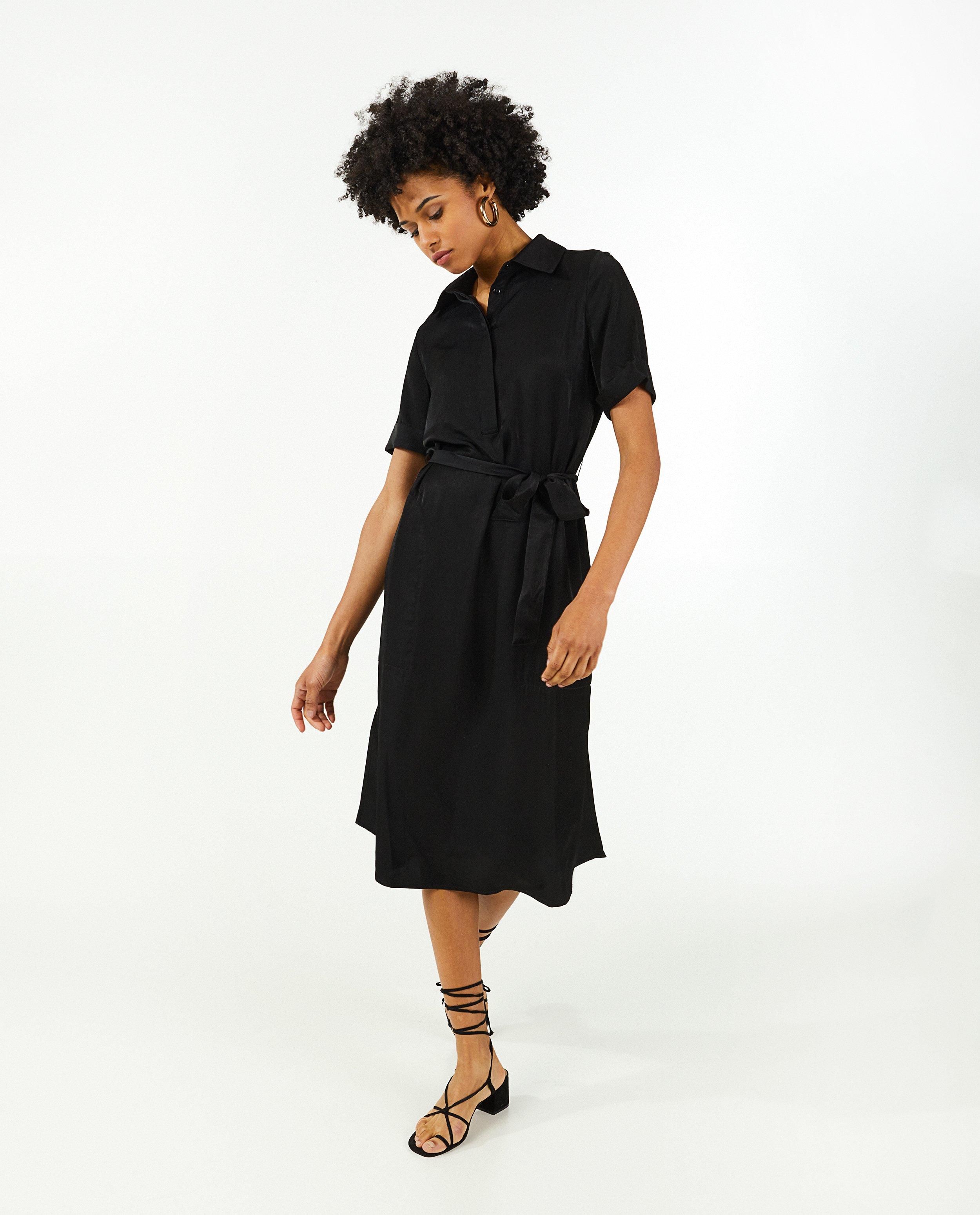 Robes - Robe noire en satin Sora