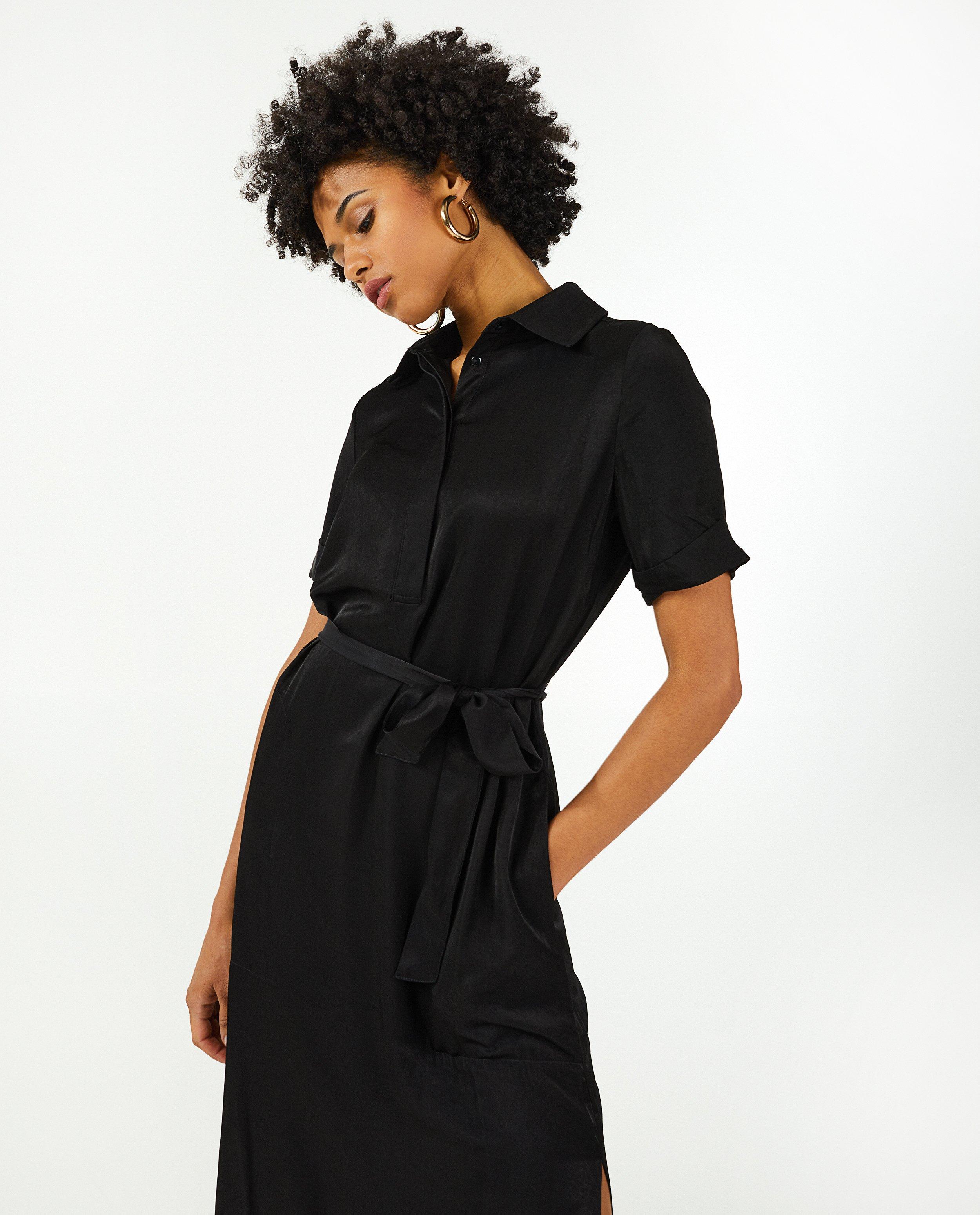 Robes - Robe noire en satin Sora