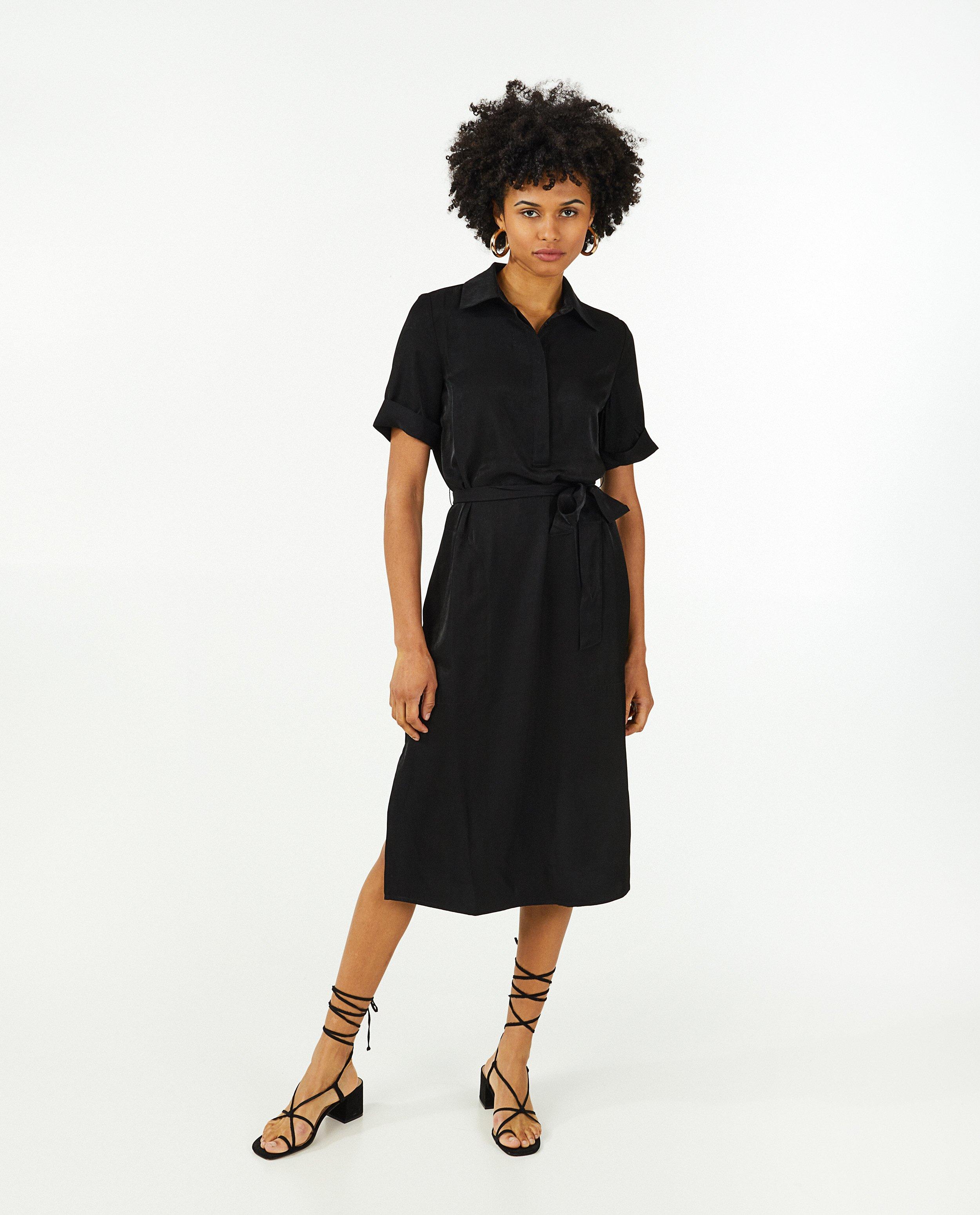 Robes - Robe noire en satin Sora