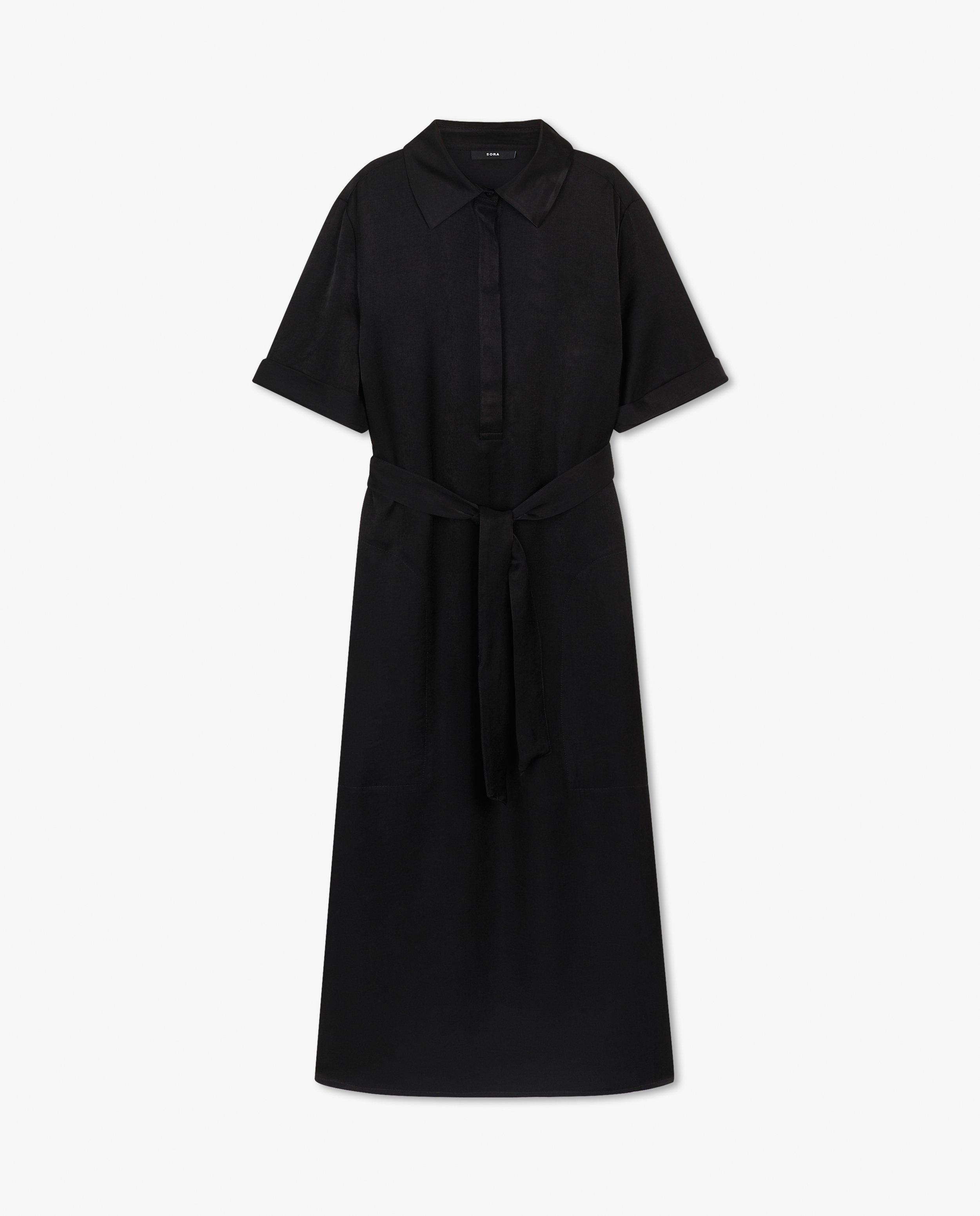 Robes - Robe noire en satin Sora