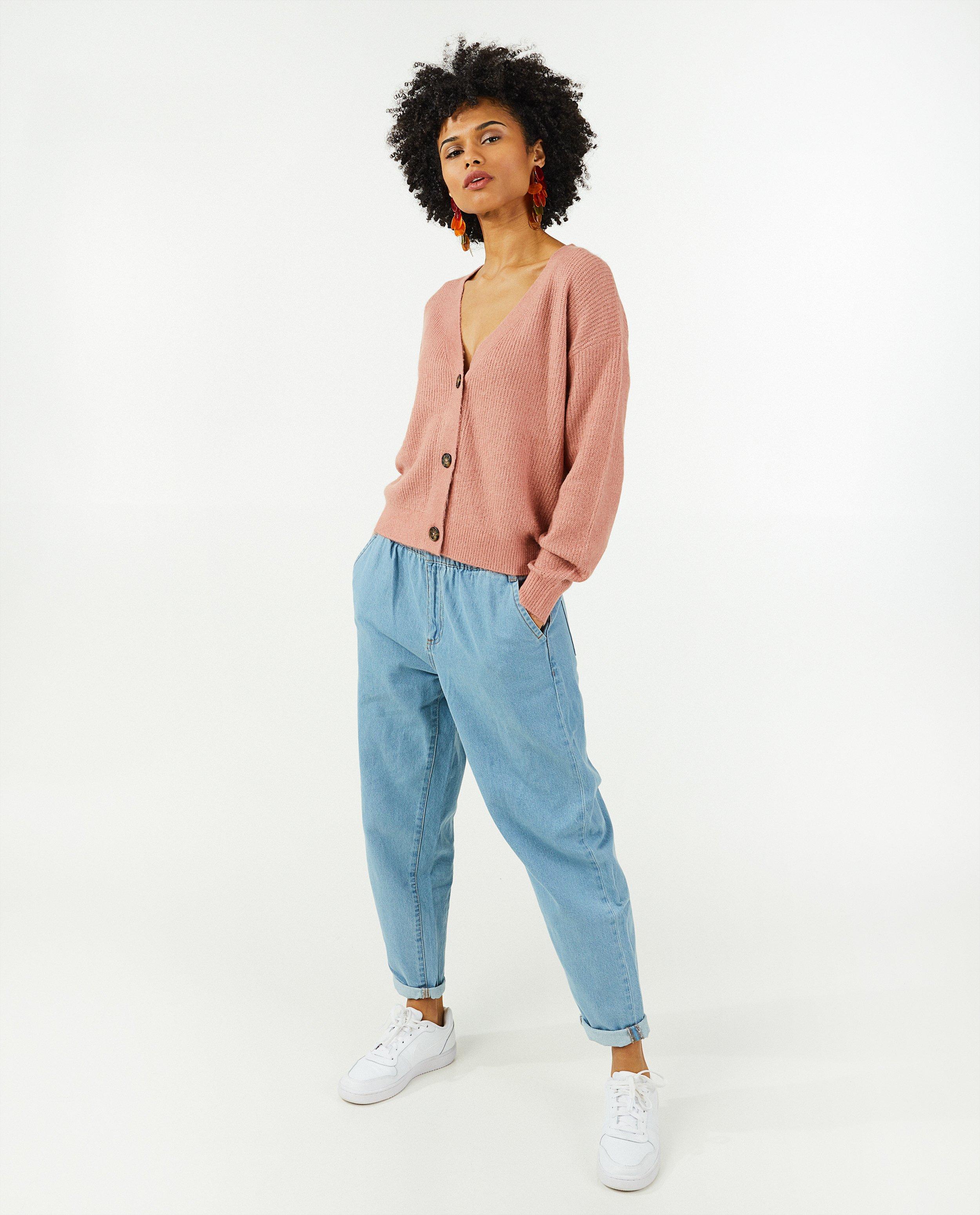 Cardigan beige en tricot Sora - avec col en V - Sora