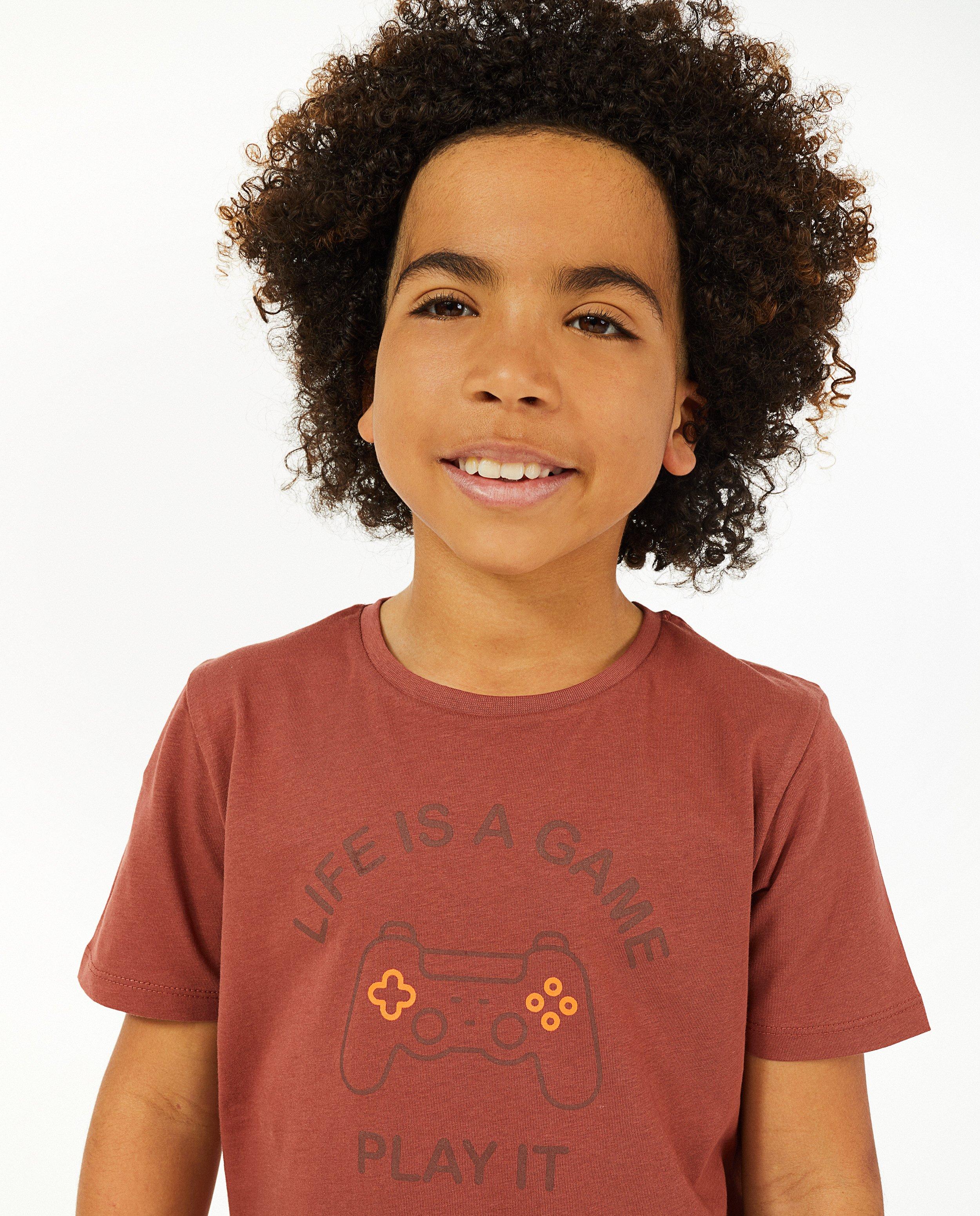 T-shirts - T-shirt brun rouge à imprimé BESTies