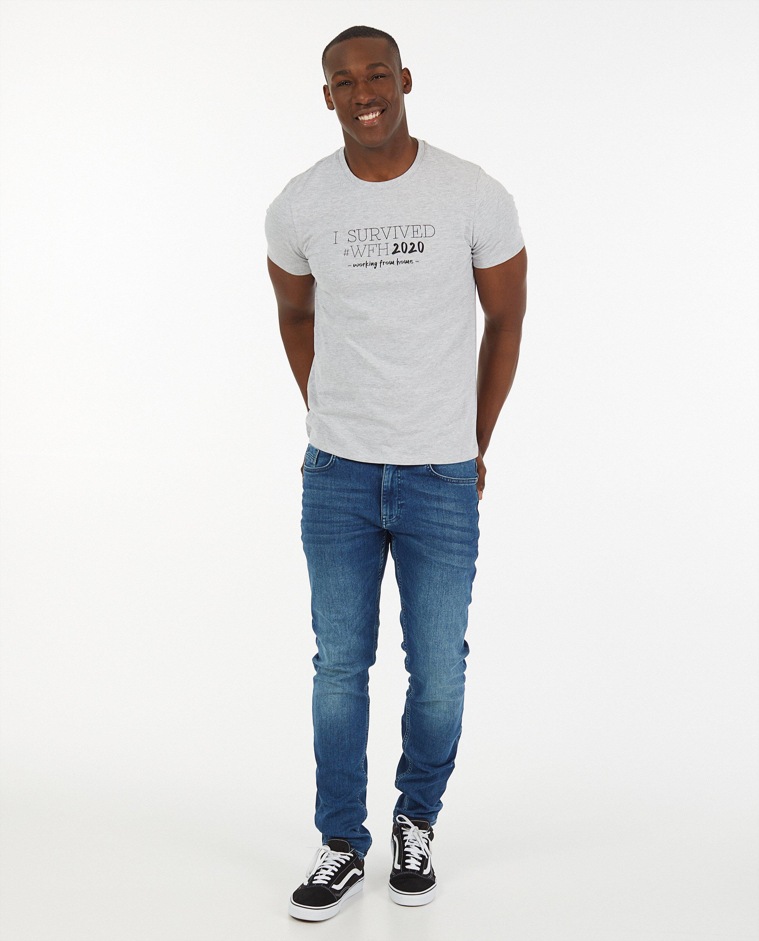Twinning heren T-shirt met opschrift - #familystoriesjbc - Familystories