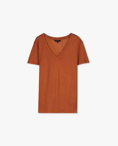 Bruin T-shirt van lyocell Sora Bruin T-shirt van lyocell Sora