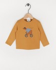 T-shirt à manches longues en coton bio - unisexe - ours sur un vélo - Cuddles and Smiles
