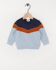Biokatoenen sweater met color block - blauw - Cuddles and Smiles
