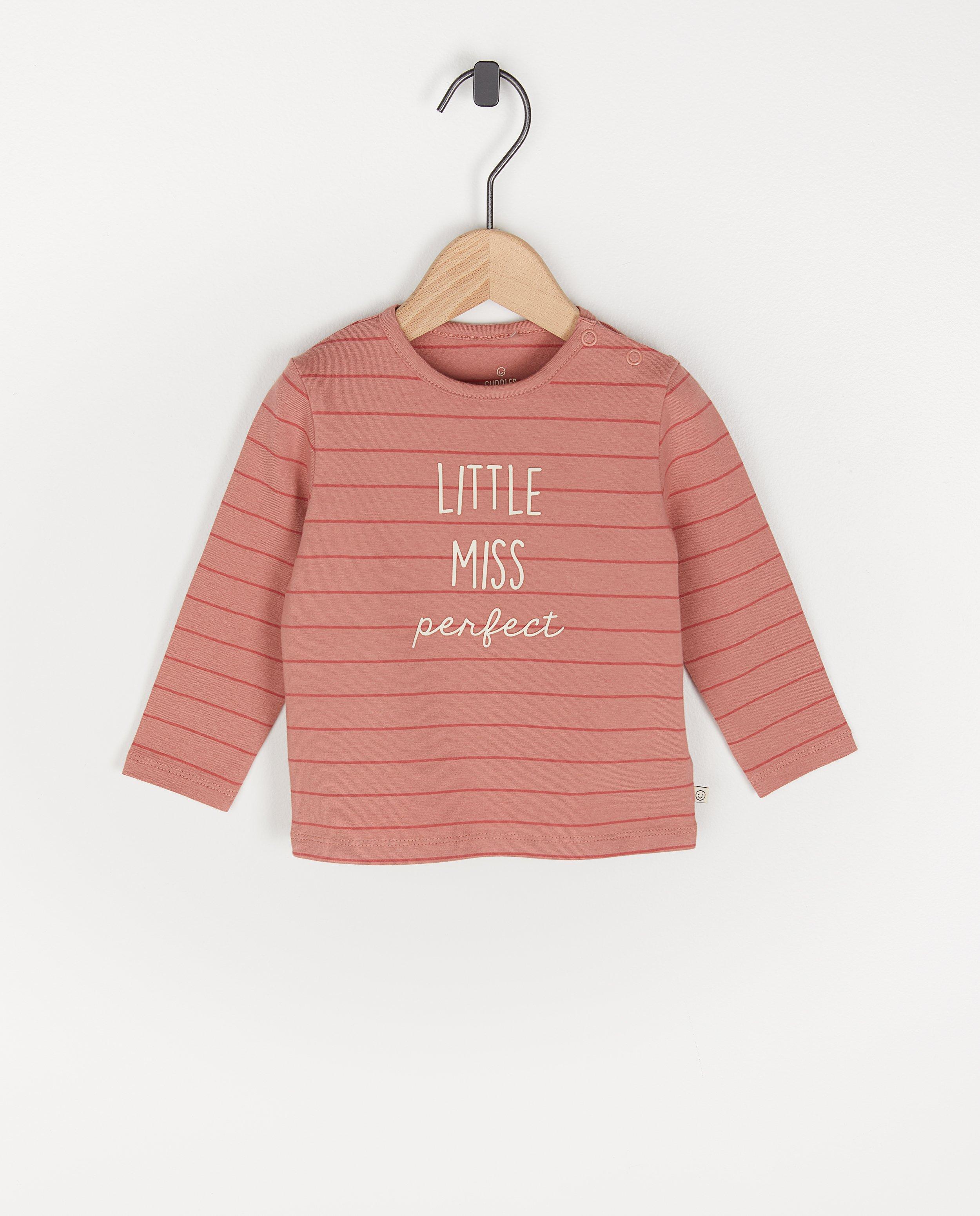 T-shirt à manches longues en coton bio avec une inscription - avec du stretch - Cuddles and Smiles