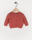 Cardigan rose foncé en coton bio - à motif tricoté - Cuddles and Smiles