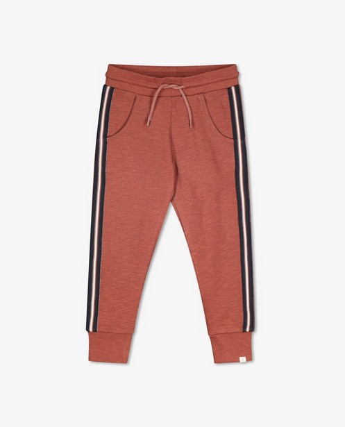 Pantalons - Jogger brun rouge en coton bio
